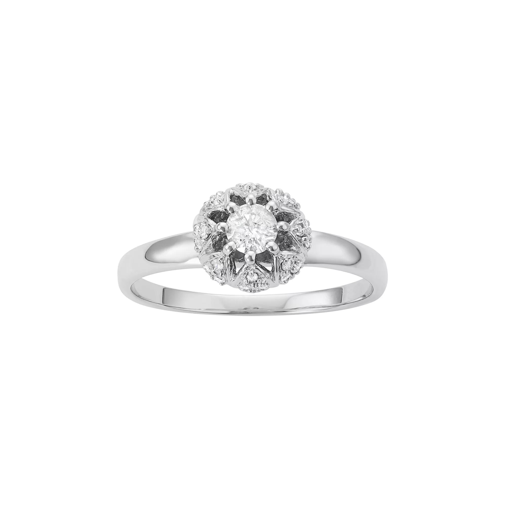 10k White Gold 1/3 Carat T.W. Diamond Ring, Women's,  Product Image