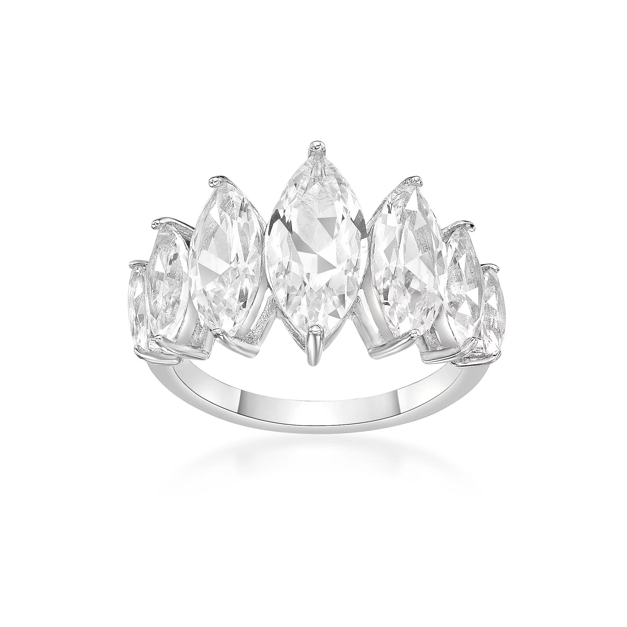 Gemminded Sterling Silver Lab-Created White Sapphire 7-Stone Ring, Women's Product Image