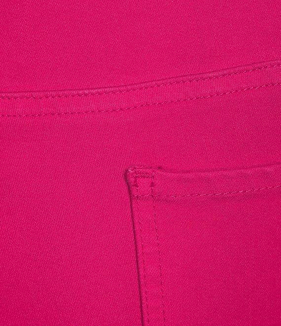 Multiples Plus Size Solid Garment Dyed Functional Pockets Straight Leg Fringe Hem Pull-On Ankle Pants Product Image
