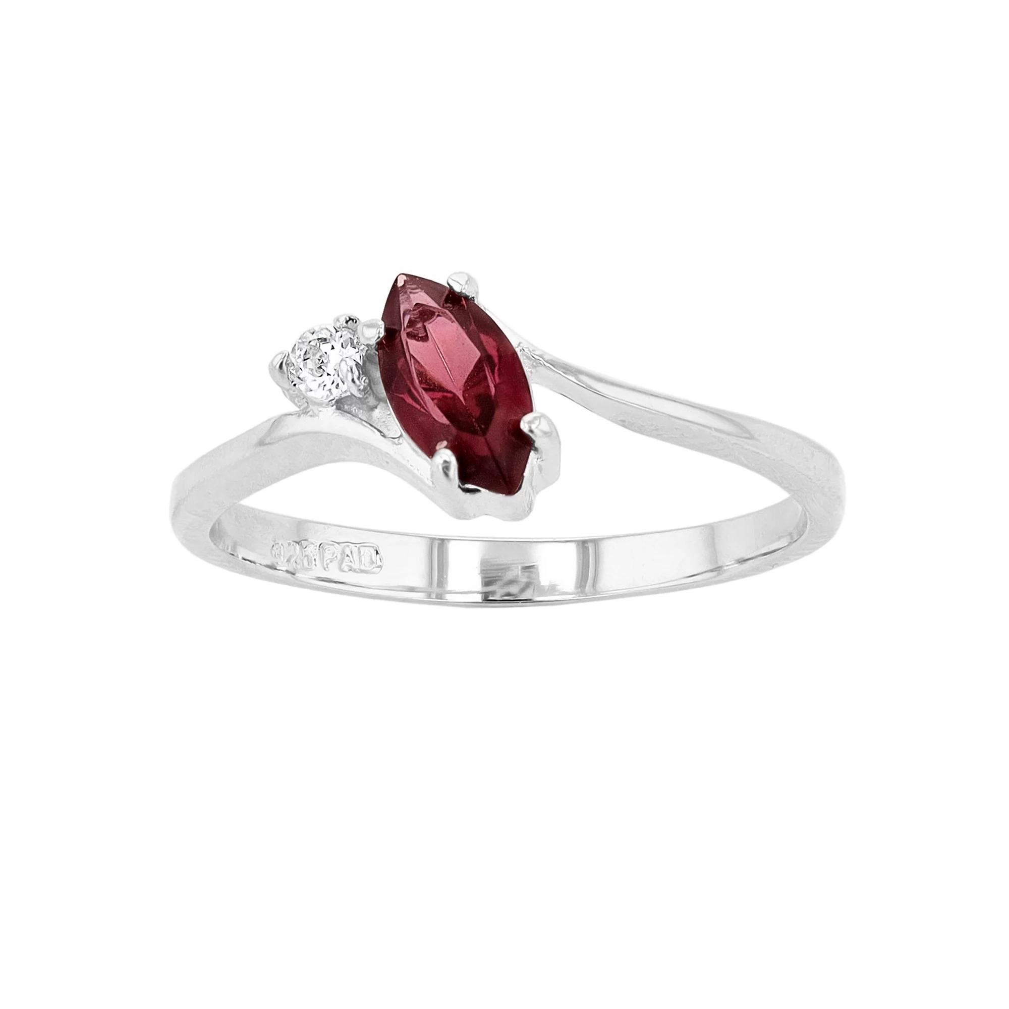 Traditions Jewelry Company Sterling Silver Crystal Birthstone Marquise Ring, Women's,  Product Image