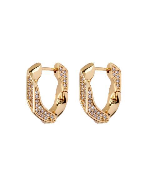 Pave Cuban Link Hoops | LUV AJ Product Image