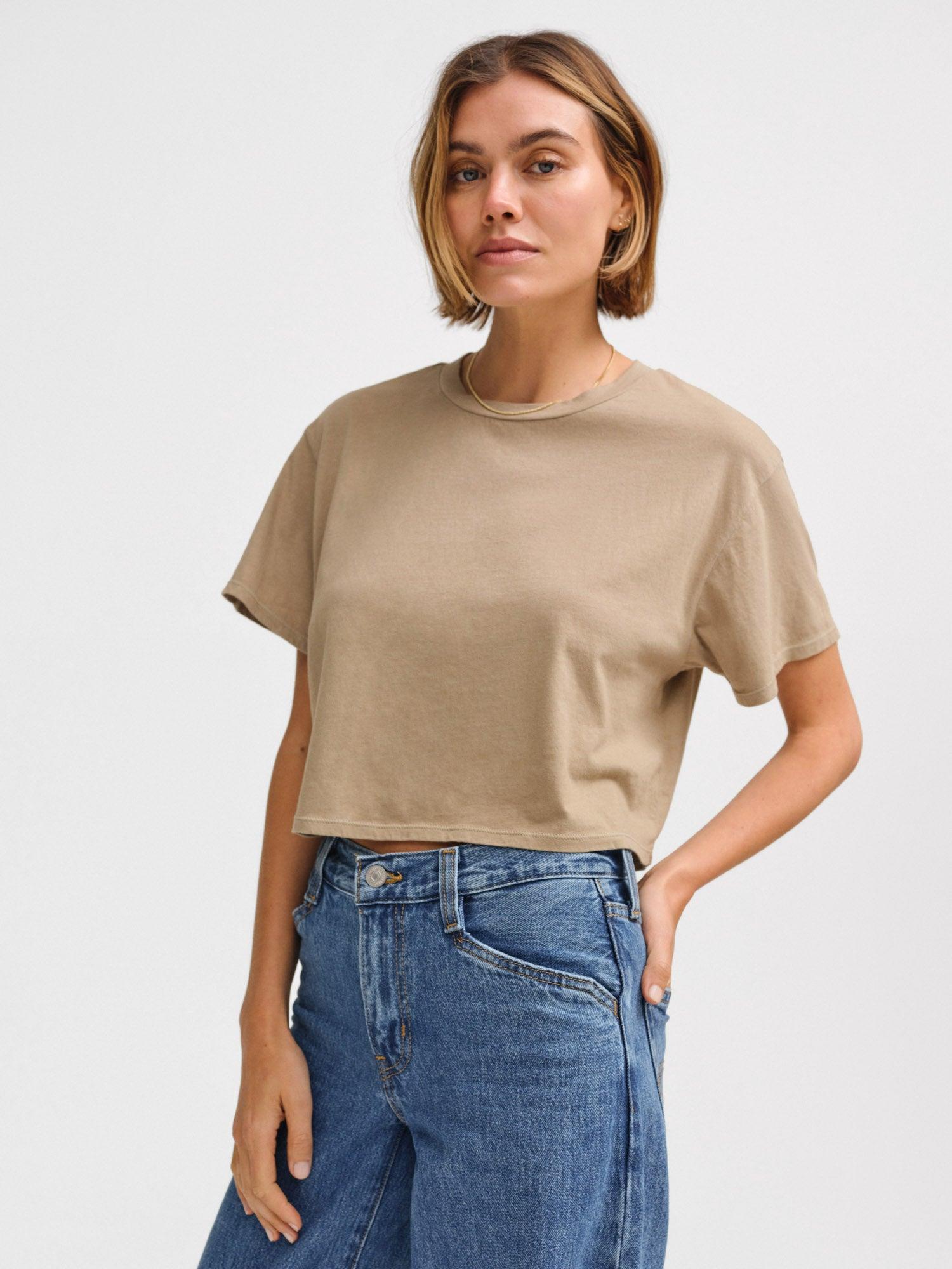 Organic Cotton Relaxed Crop Tee Female Product Image