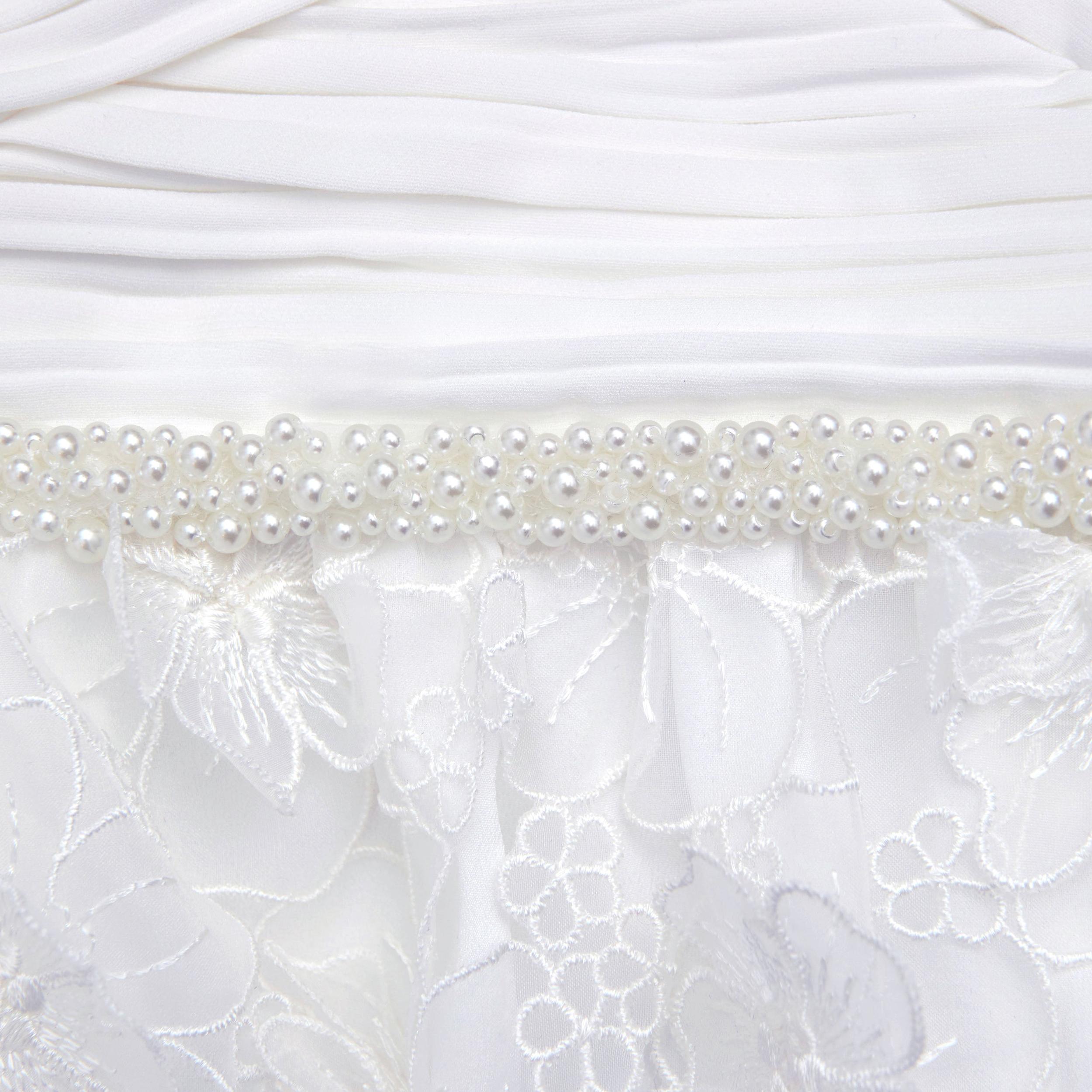 White Organza Bow Mini Dress Product Image