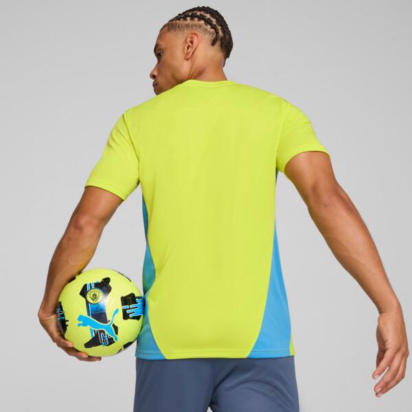 PUMA Manchester City Men's Training Soccer Jersey in Yellow Glow/Magic Blue Product Image