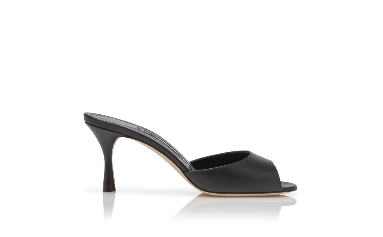 JADA Black Calf Leather Open Toe Mules Product Image