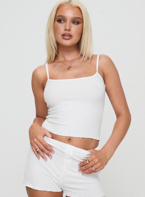 Take On Me Rib Top White Product Image