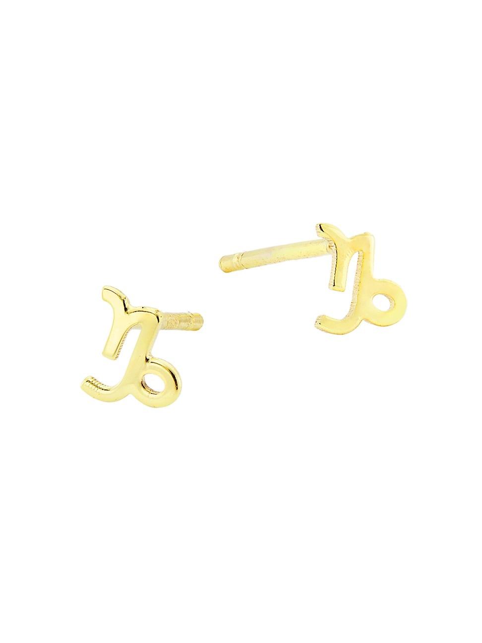 Womens 14Kt Gold Yellow Finish Polished Stud Libra Earring With Push Back Clasp Product Image