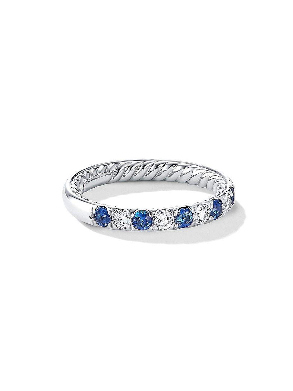 Womens DY Eden Partway Band Ring in Platinum Product Image