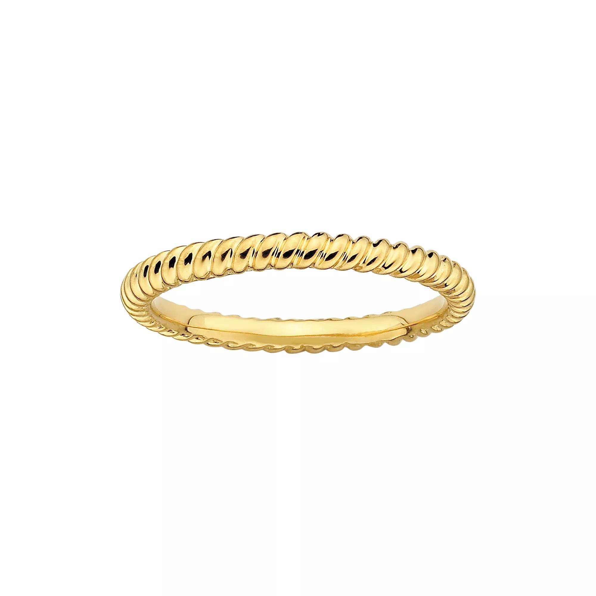 Stacks & Stones 18k Gold Over Silver Twist Stack Ring, Women's, Size: 10 Product Image