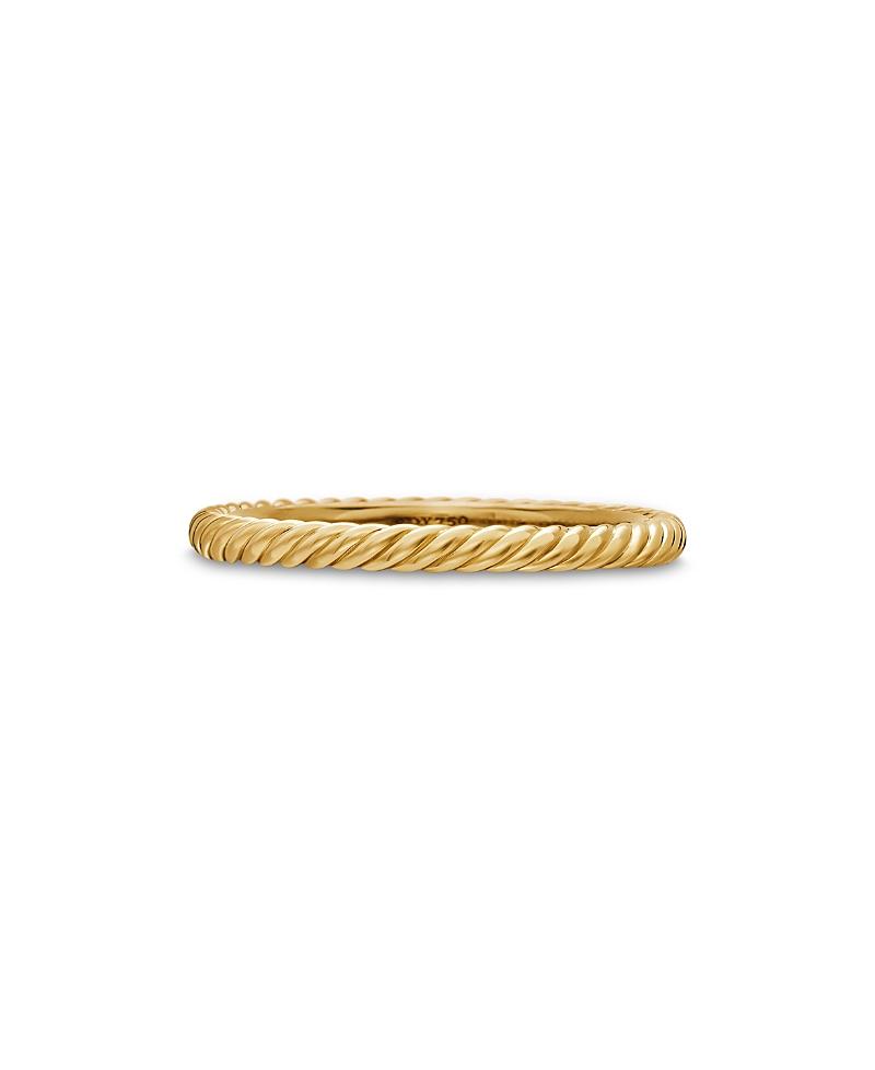 Womens Cable Collectibles Stack Ring in 18K Yellow Gold, 2mm Product Image