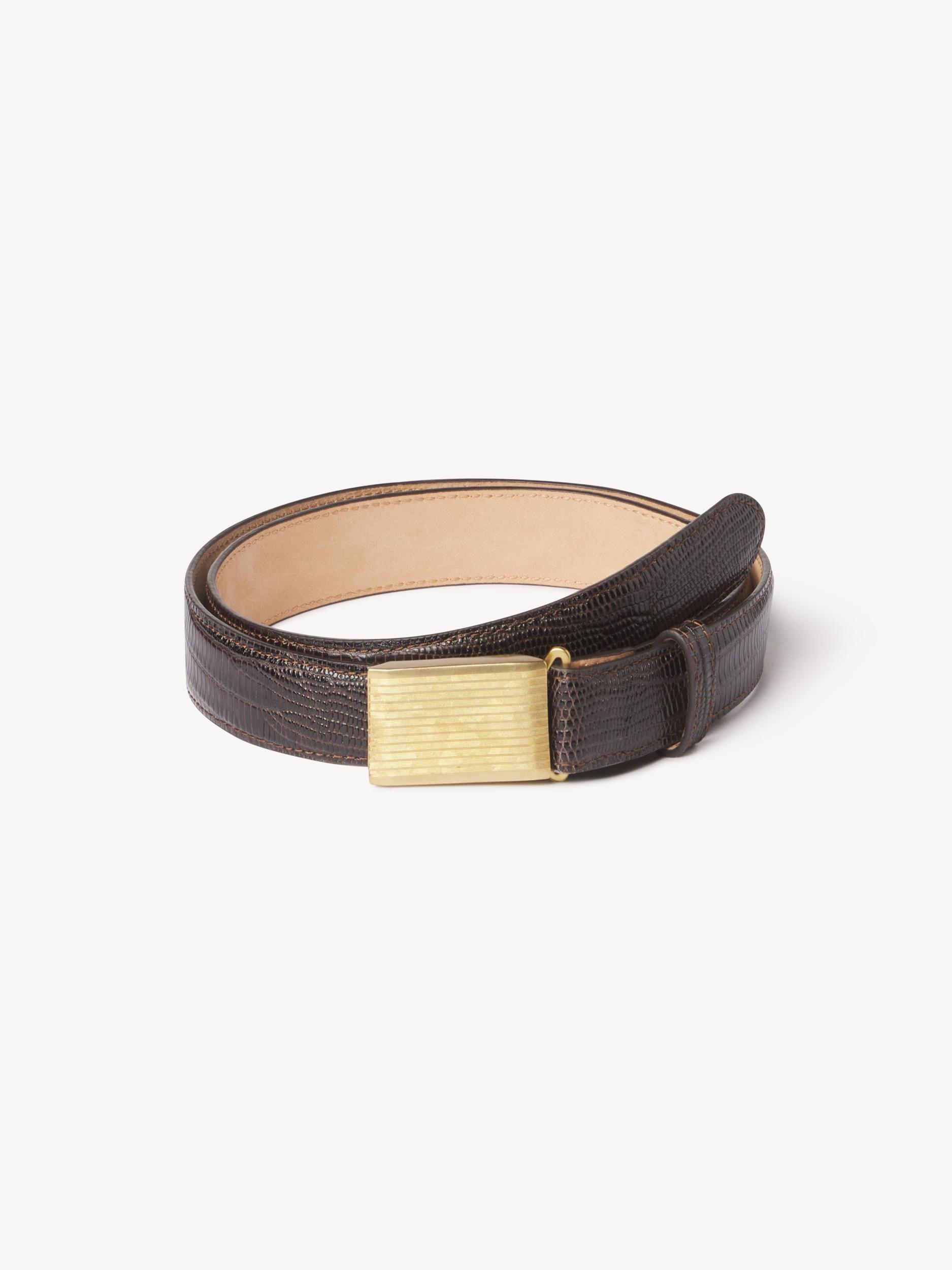 Brown Croc Engine-Turned Dress Belt - Buck Mason- Modern American Classics Product Image