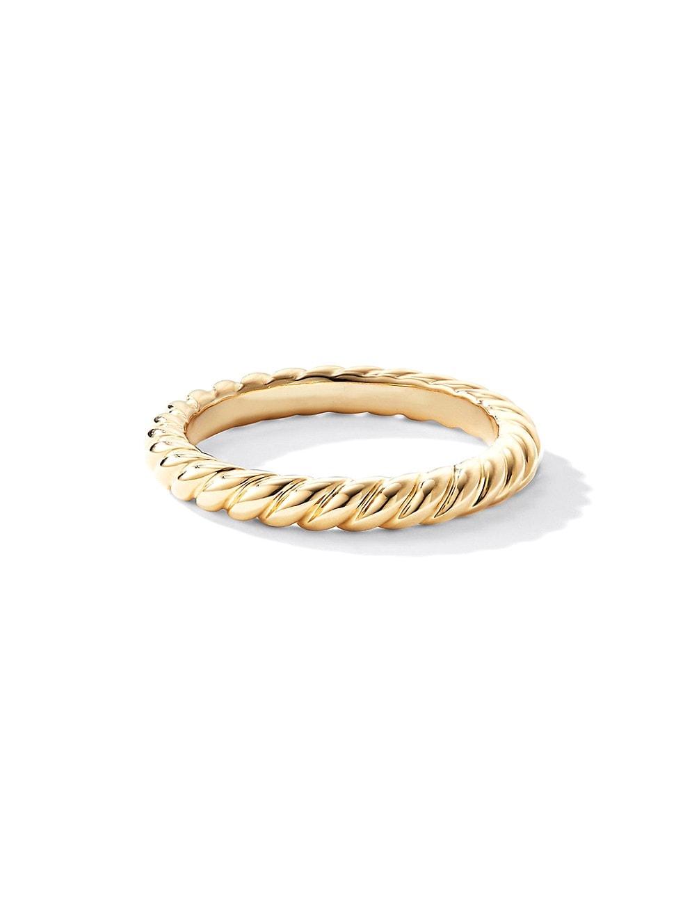 Womens Cable Band Ring in 18K Yellow Gold, 3MM Product Image