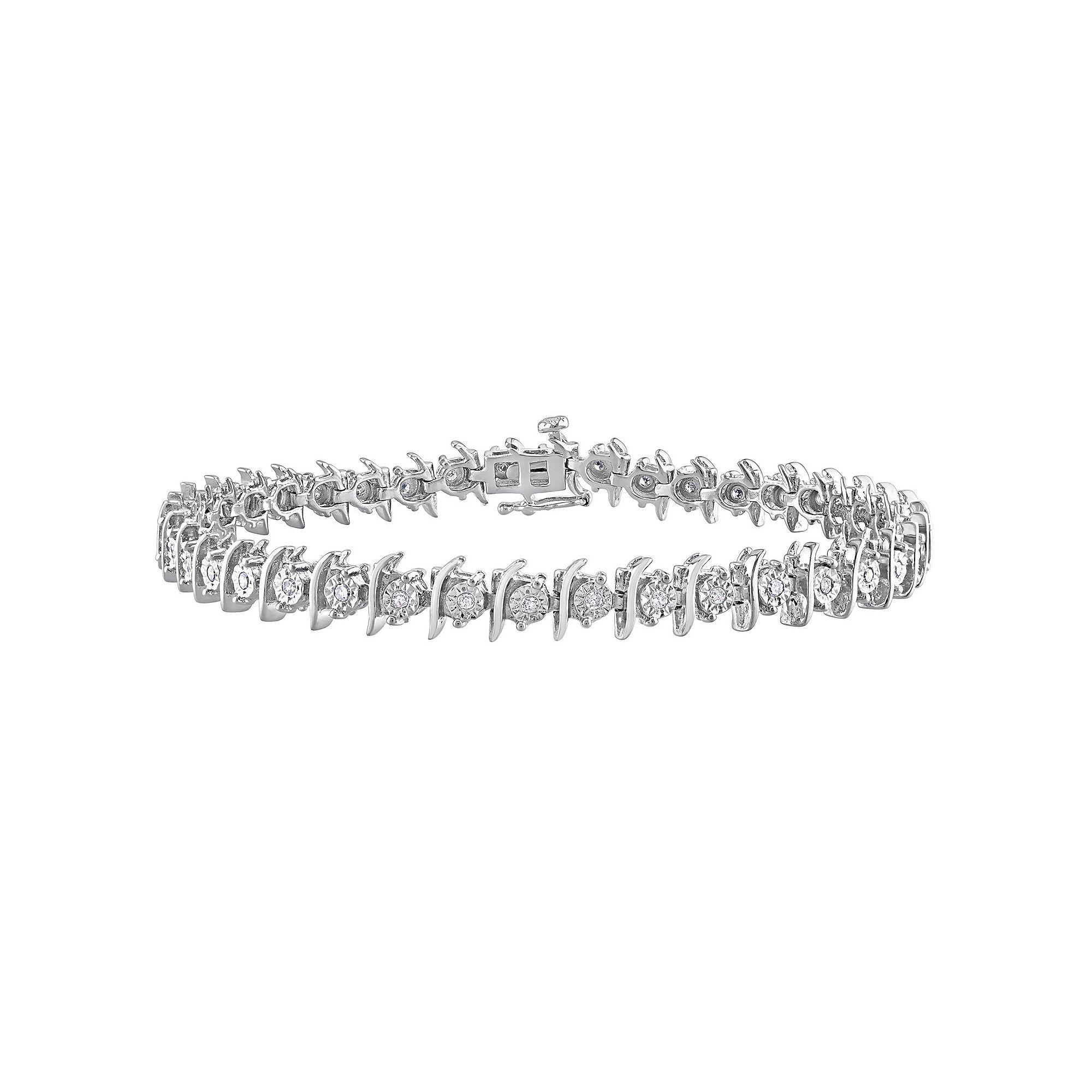 Stella Grace Sterling Silver 1/2 Carat T.W. Diamond Tennis Bracelet, Womens Product Image