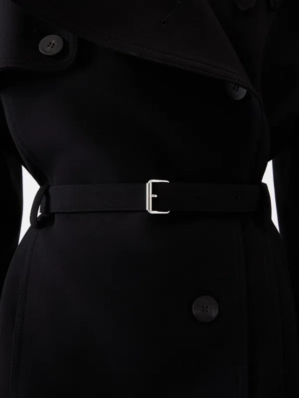 JACQUEMUS Womens Black Ovalo Court Belted Stetch-woven Trench Coat Product Image