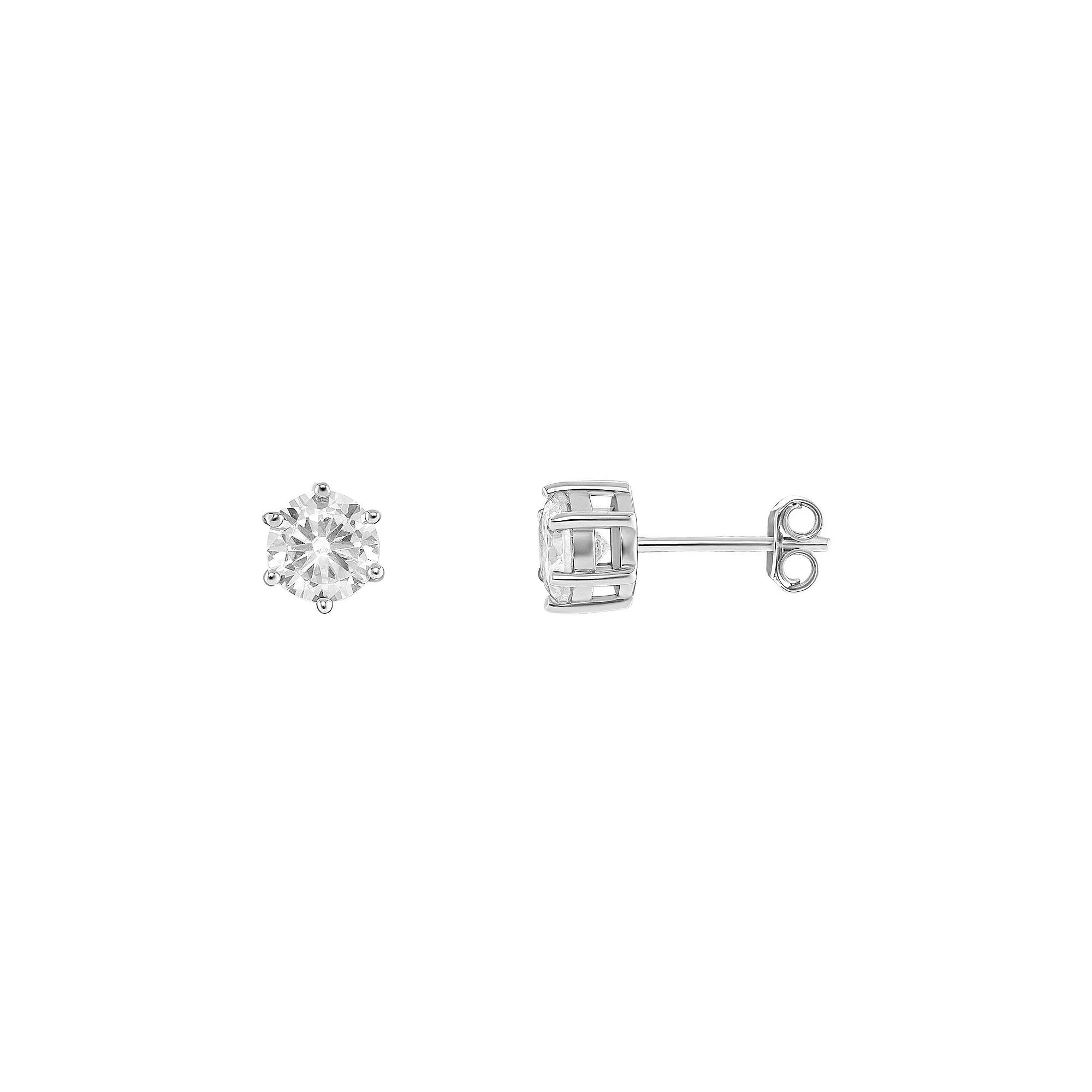 PRIMROSE Sterling Silver Cubic Zirconia Stud Earrings, Women's, Sterling Silver White Product Image