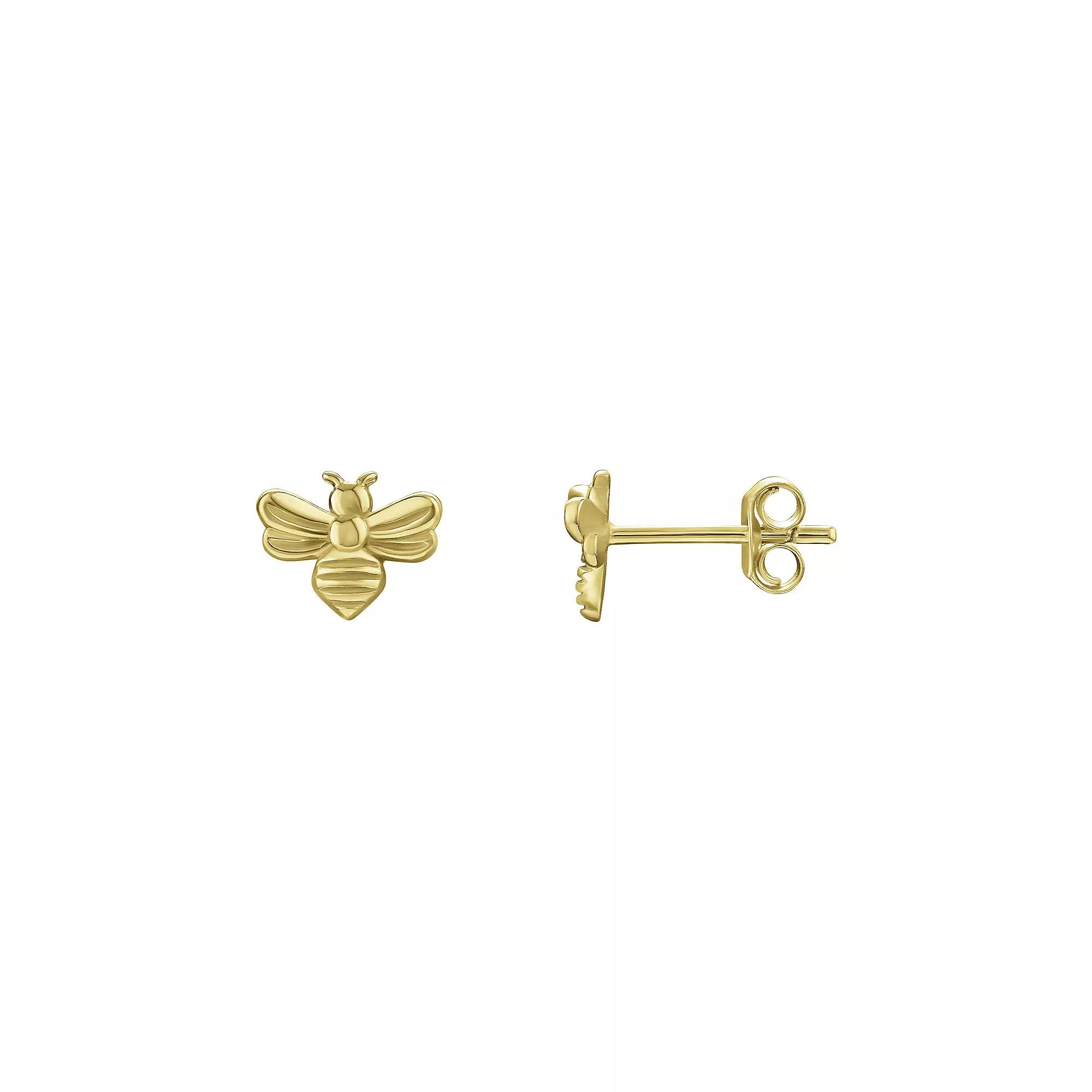 PRIMROSE Sterling Silver Bee Stud Earrings, Women's, Gold Tone Product Image