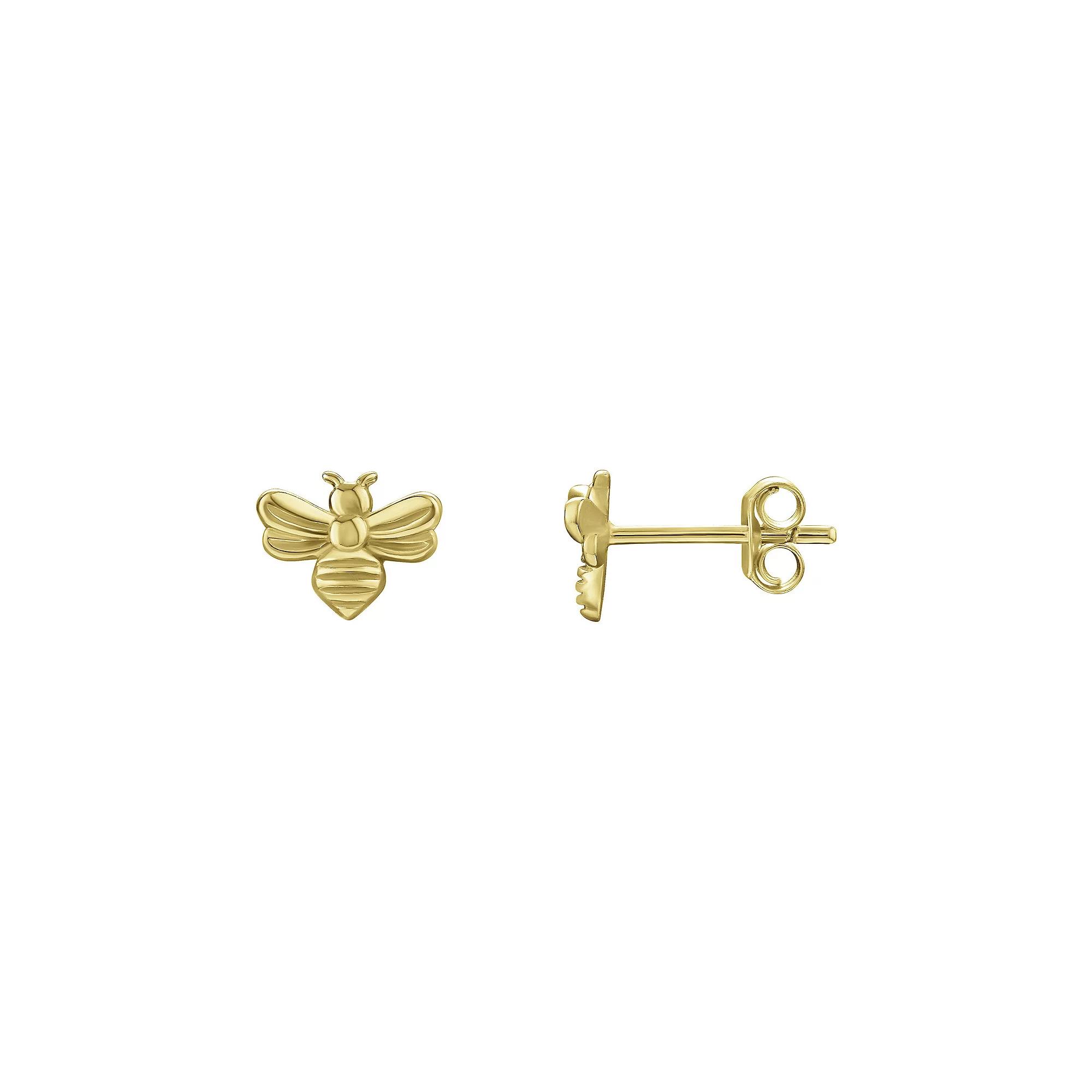 PRIMROSE Sterling Silver Bee Stud Earrings, Women's, Gold Tone Product Image