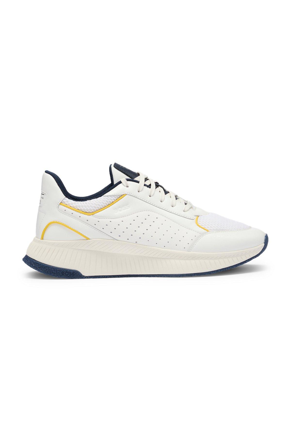 Porsche x BOSS perforated-leather trainers with ridged outsole Product Image