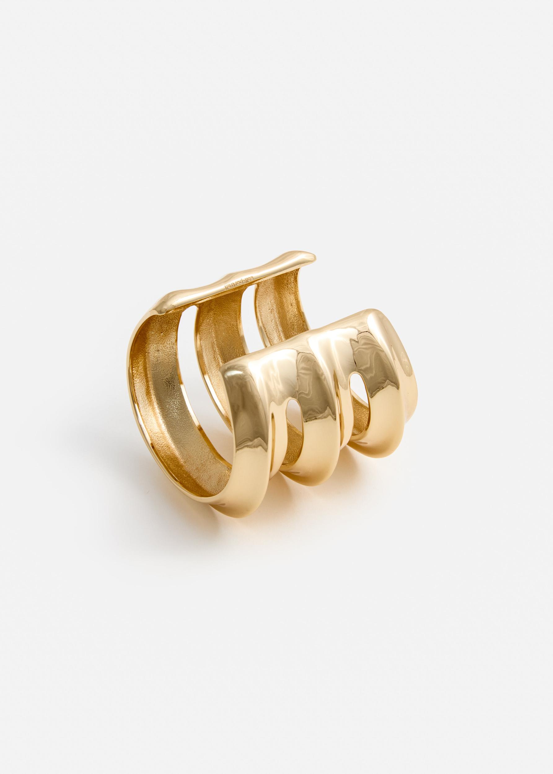 Gold Sculpted Double Cuff Product Image