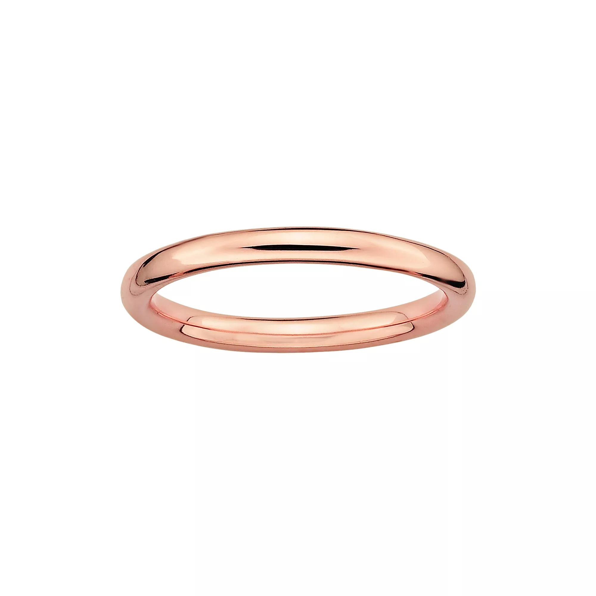 Stacks & Stones 18k Rose Gold Over Silver Stack Ring, Women's, Size: 10, Pink Product Image