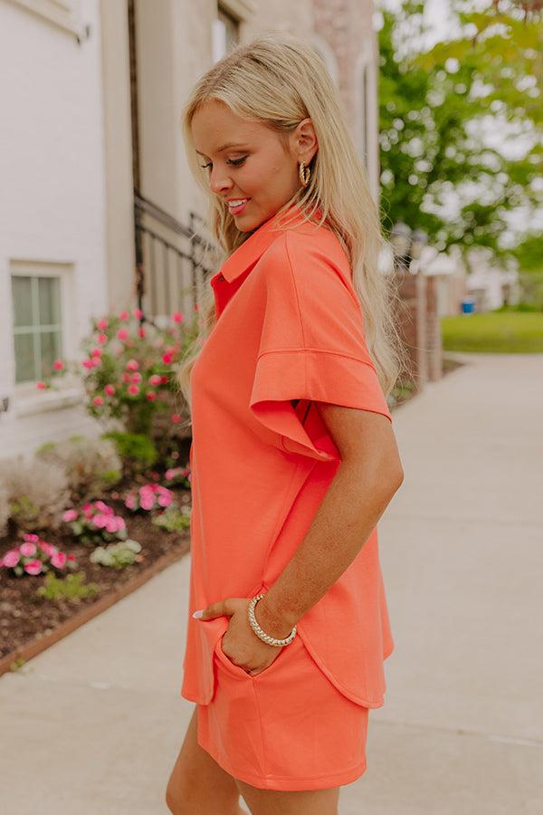 Carefree Charm Button Down Romper In Coral Product Image