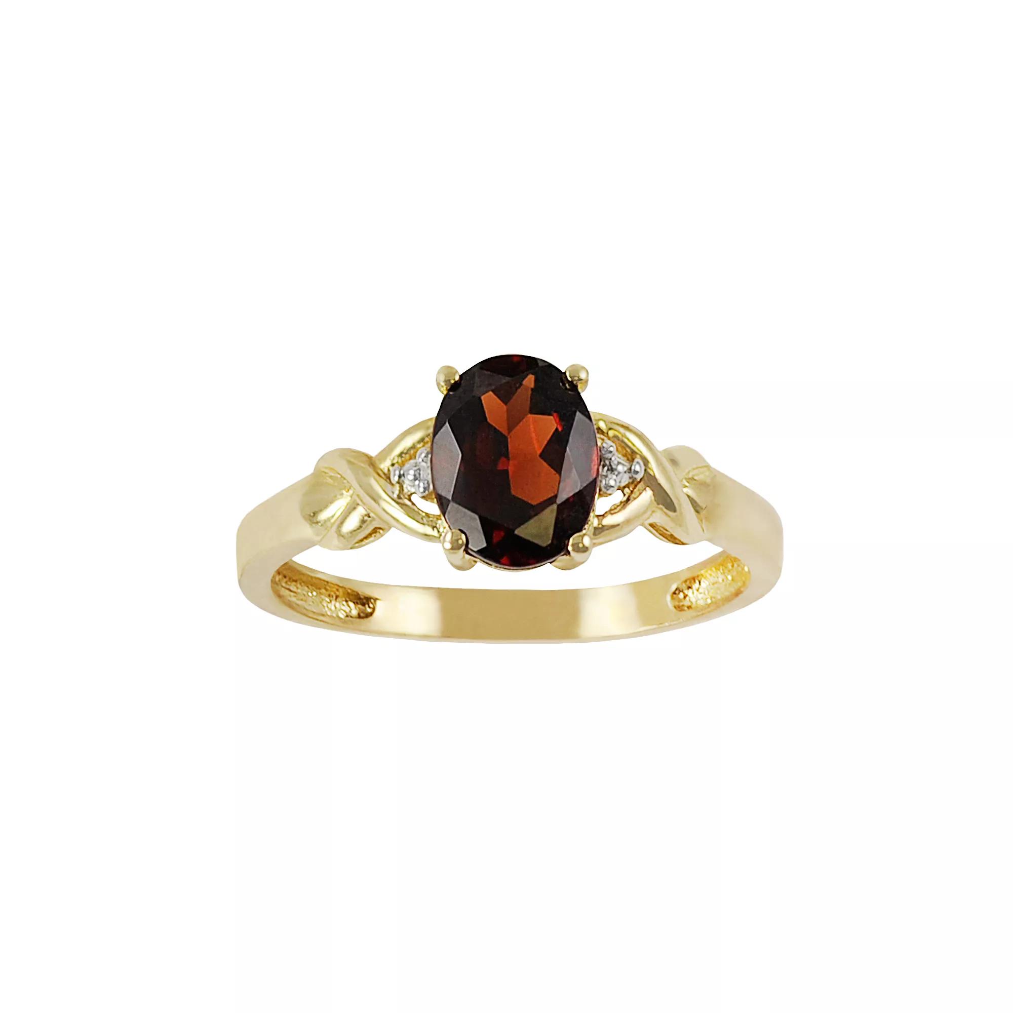 10k Gold Garnet Ring, Womens Product Image