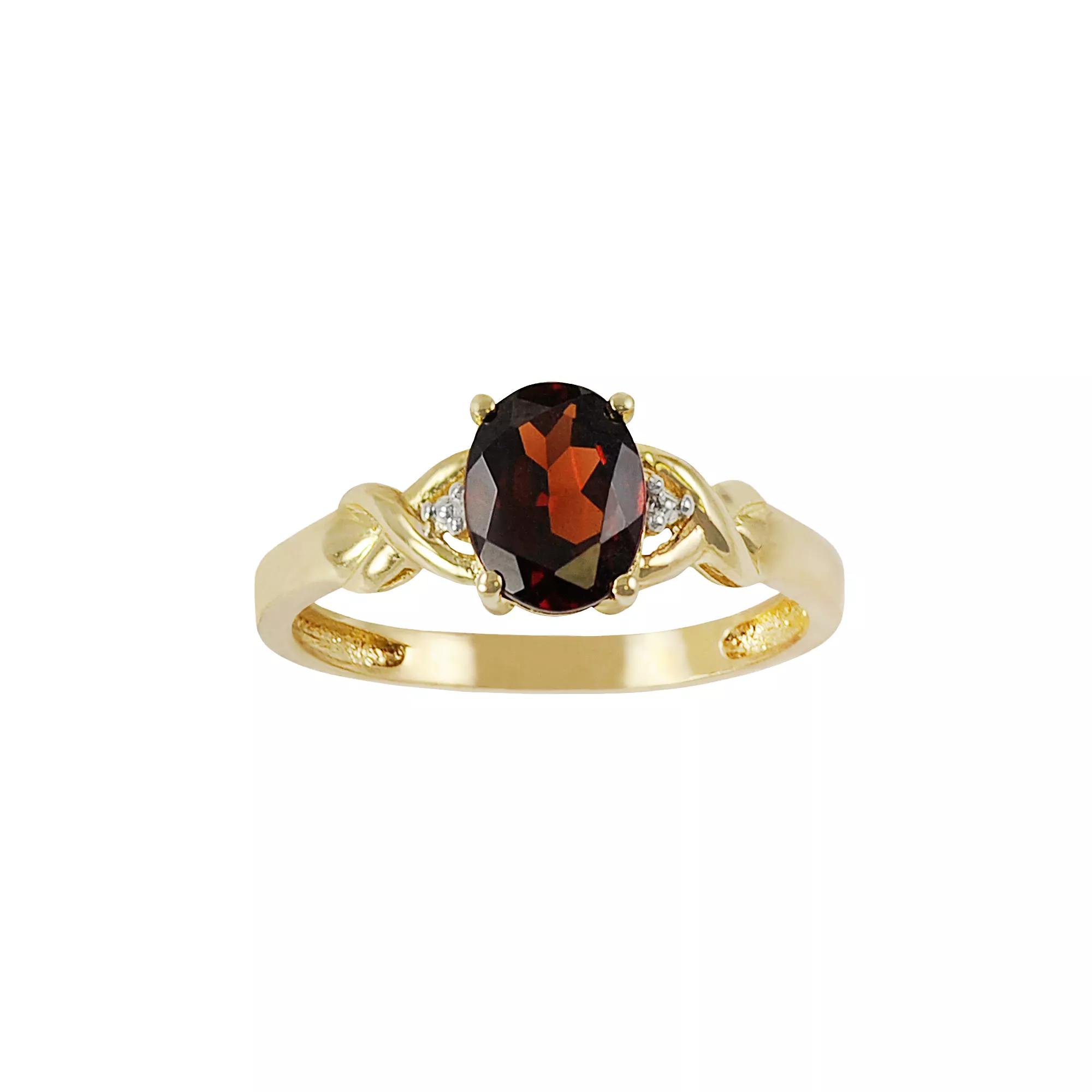10k Gold Garnet Ring, Womens Product Image