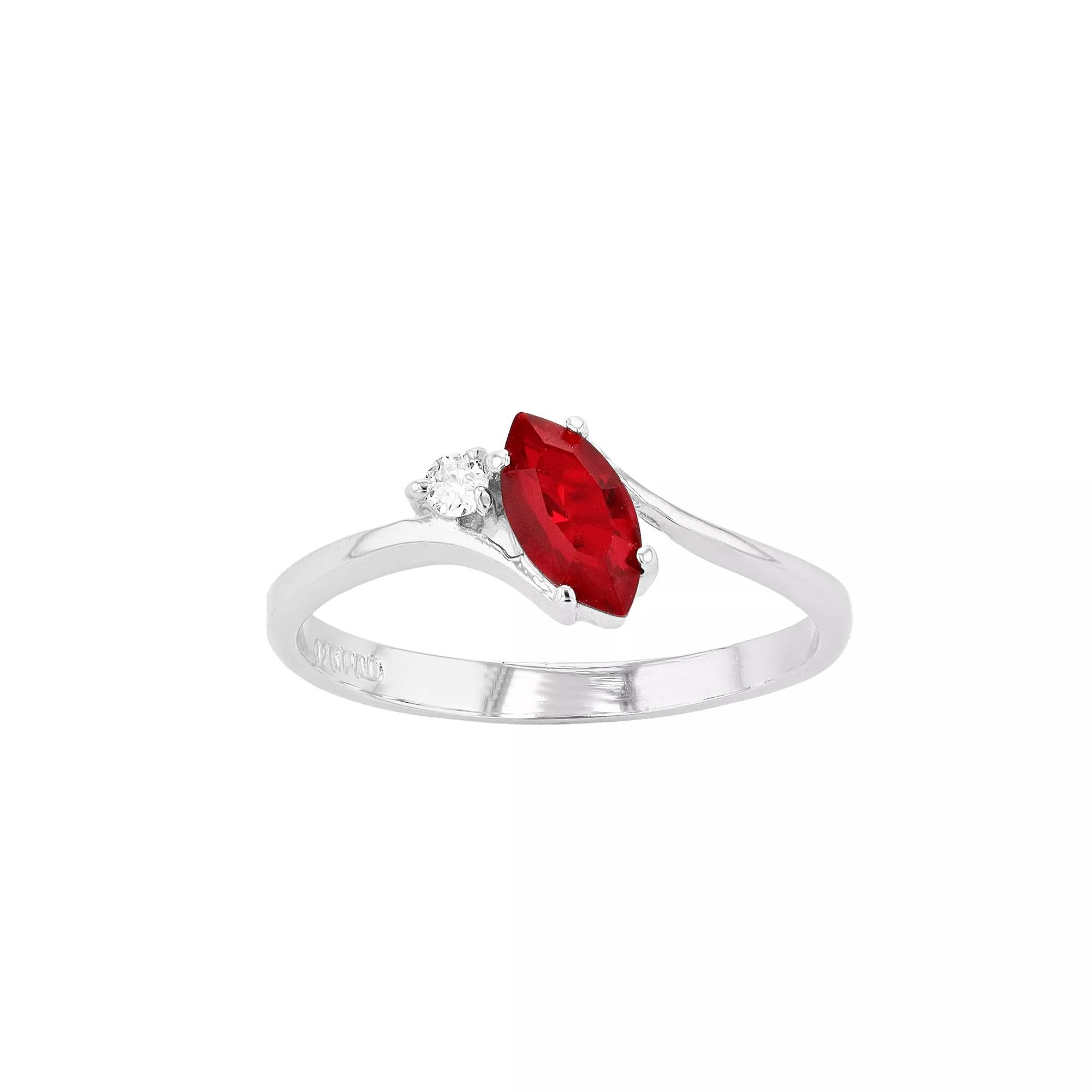 Traditions Jewelry Company Sterling Silver Crystal Birthstone Marquise Ring, Women's,  Product Image