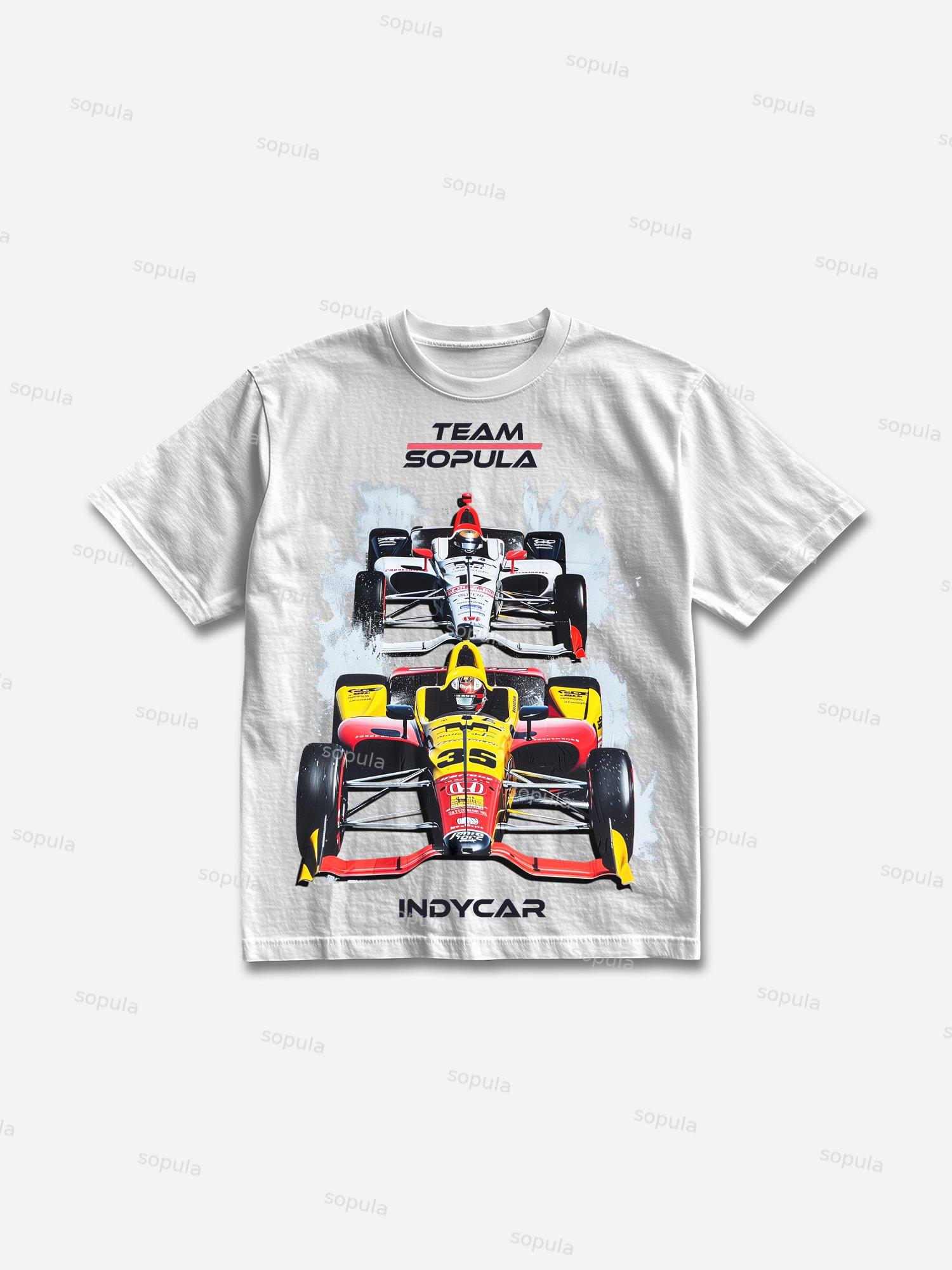 Indycar Racing Team Graphics Cotton T-shirt Product Image