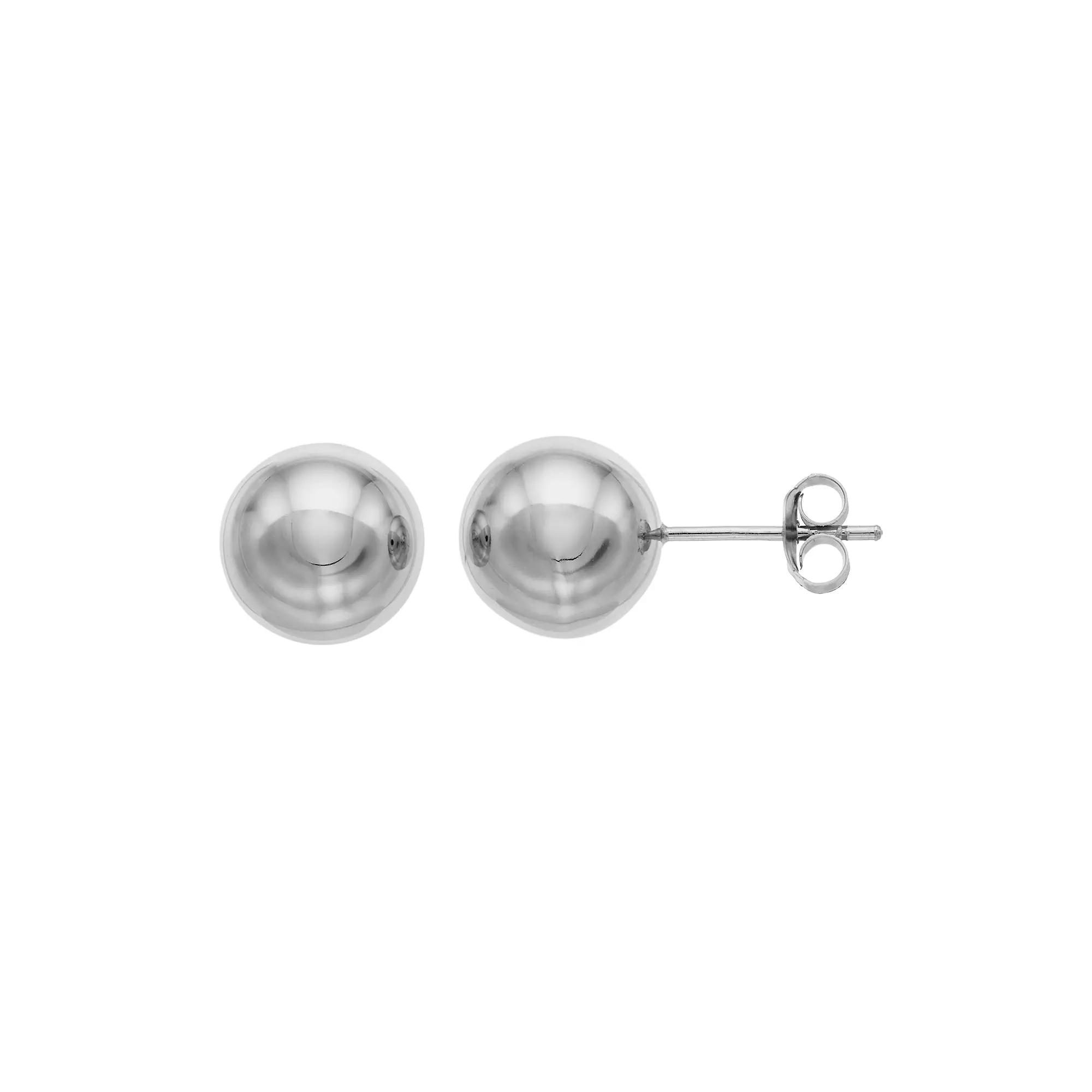 Sterling Silver Ball Stud Earrings, Women's Product Image