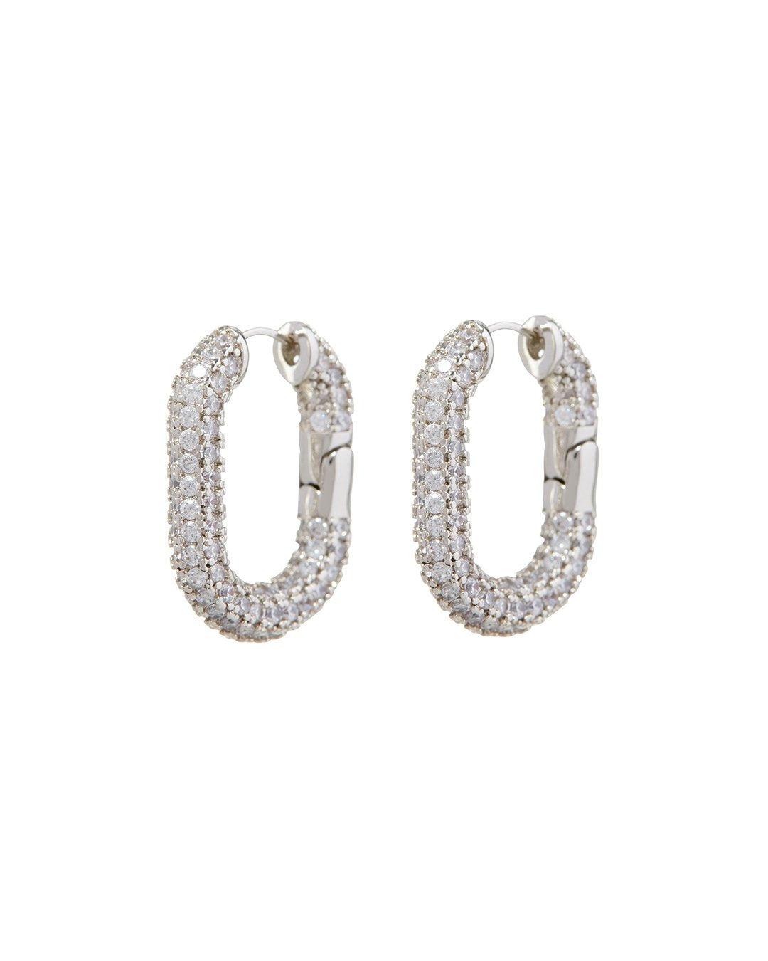 XL Pave Chain Link Hoops | LUV AJ Product Image
