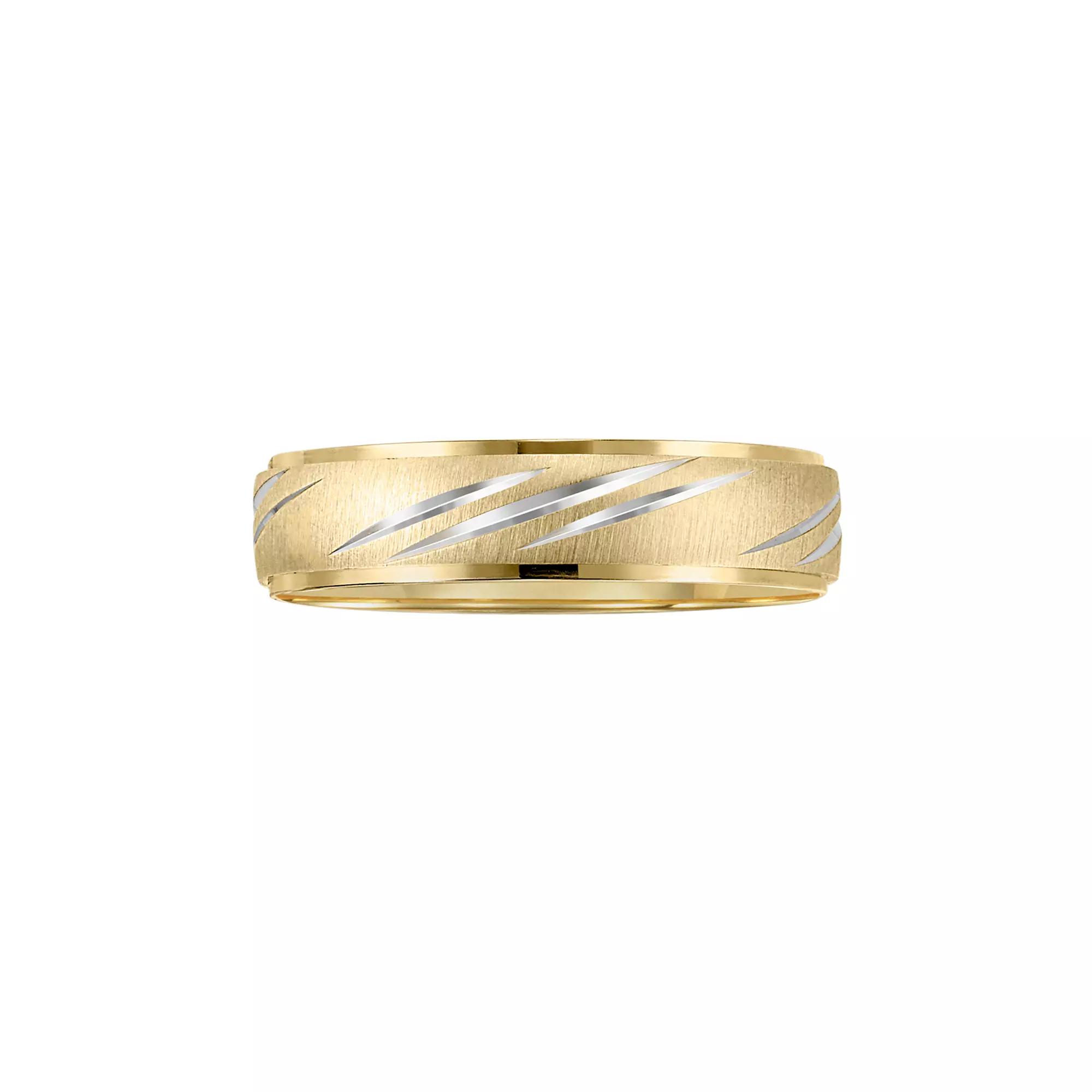 AXL 10k Gold Two Tone Men's Wedding Band, Multicolor Product Image