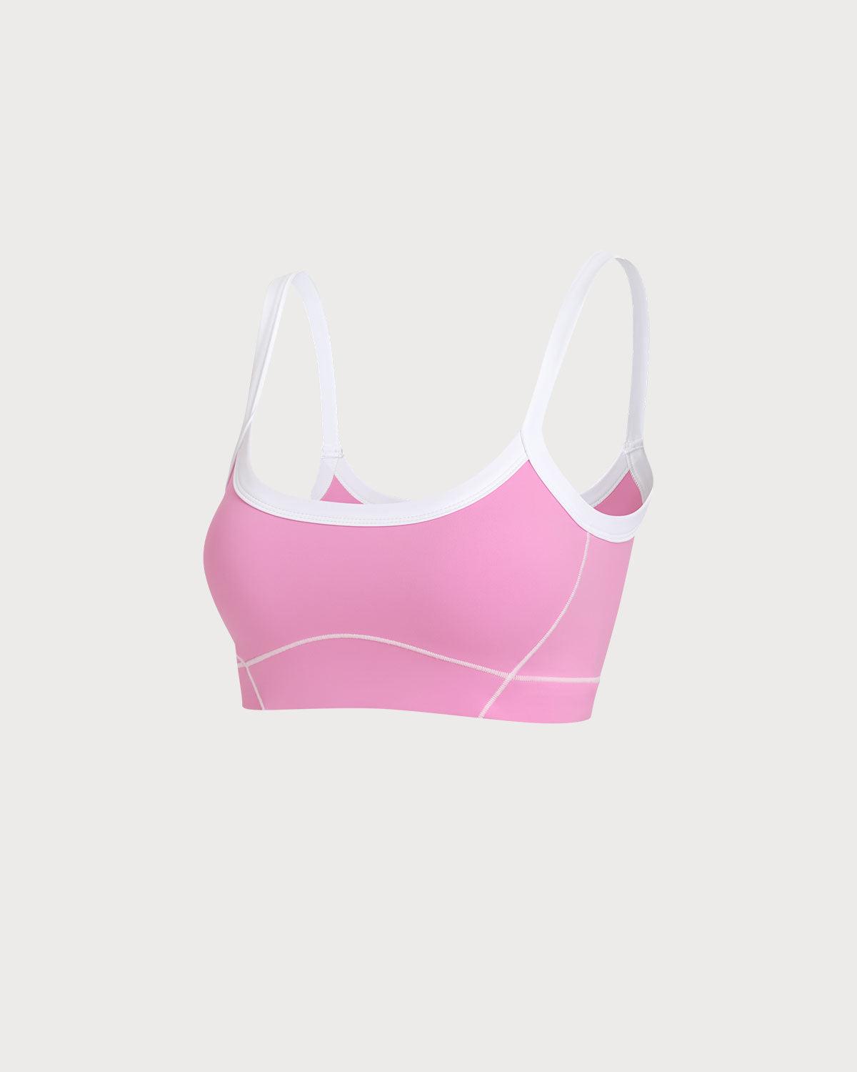 Pink Contrast Yoga Tank Top Product Image