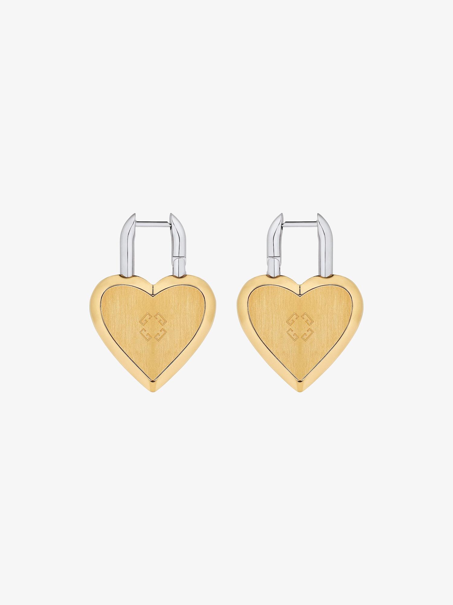 Heart Lock earrings in metal Product Image