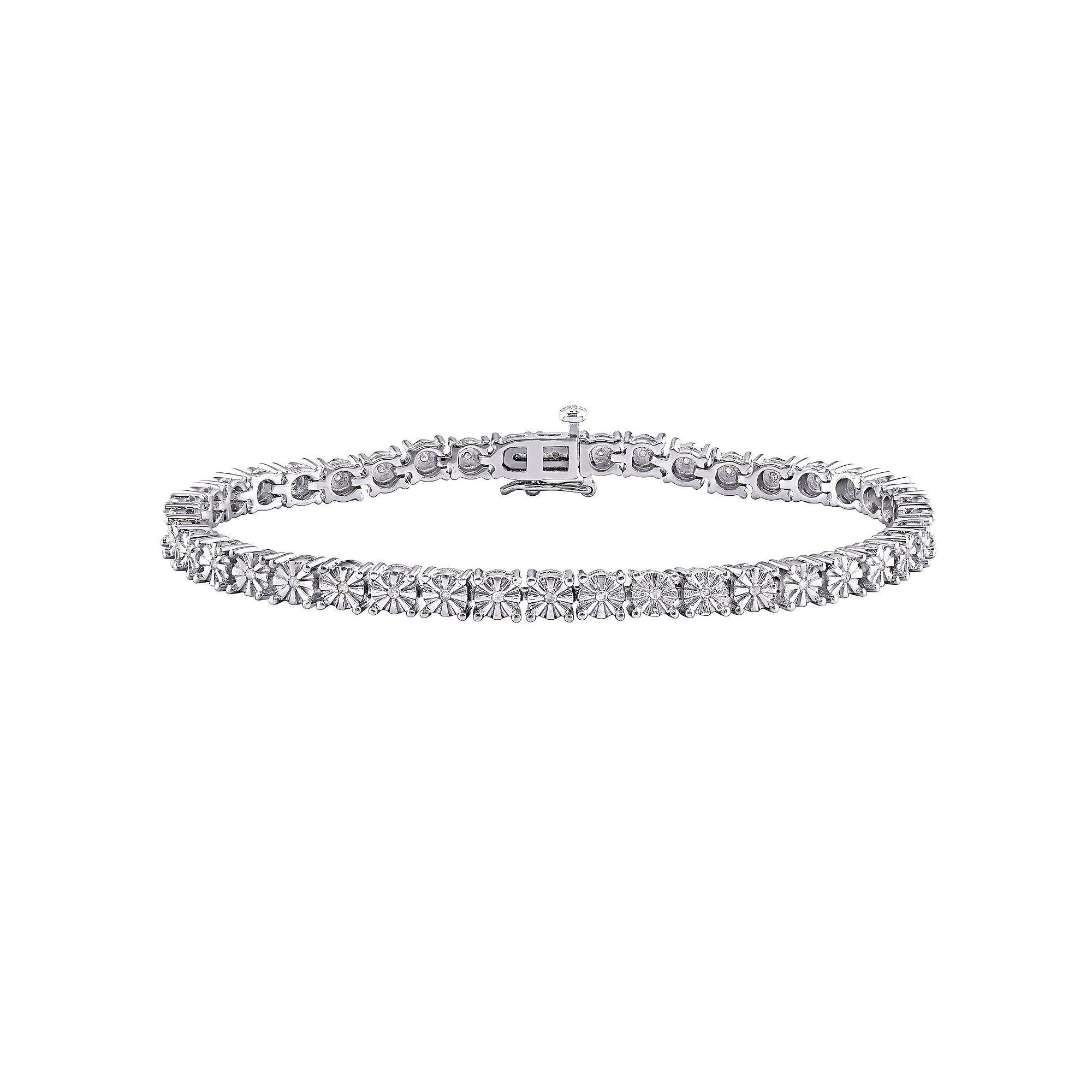 Stella Grace Sterling Silver 1/4 Carat T.W. Diamond Tennis Bracelet, Women's,  Product Image