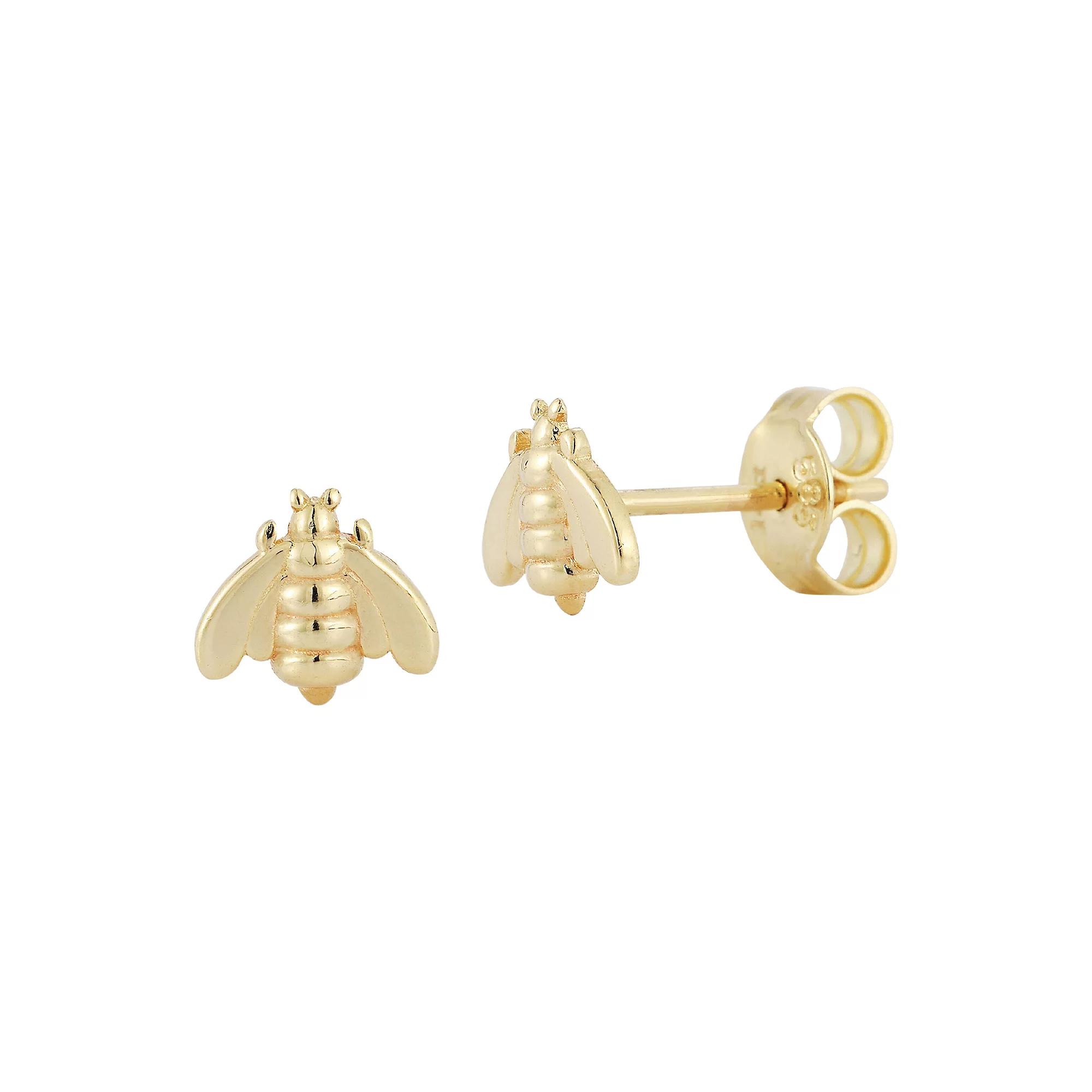 LUMINOR GOLD 14k Gold Bee Stud Earrings, Women's Product Image