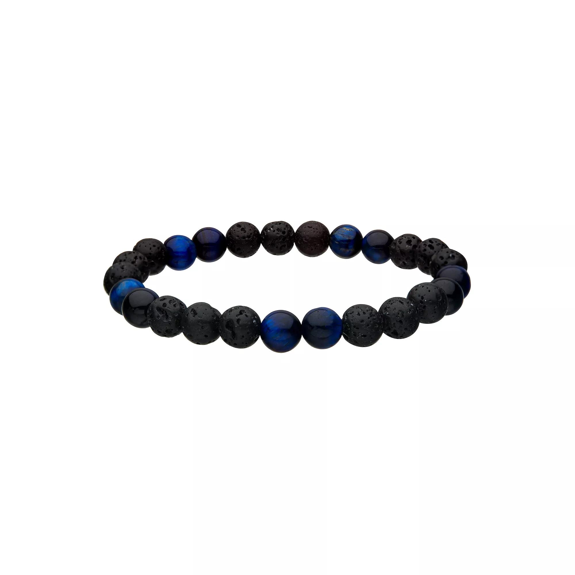 DANTE Men's Lava Bead & Blue Tiger's Eye Bead Bracelet,  Product Image
