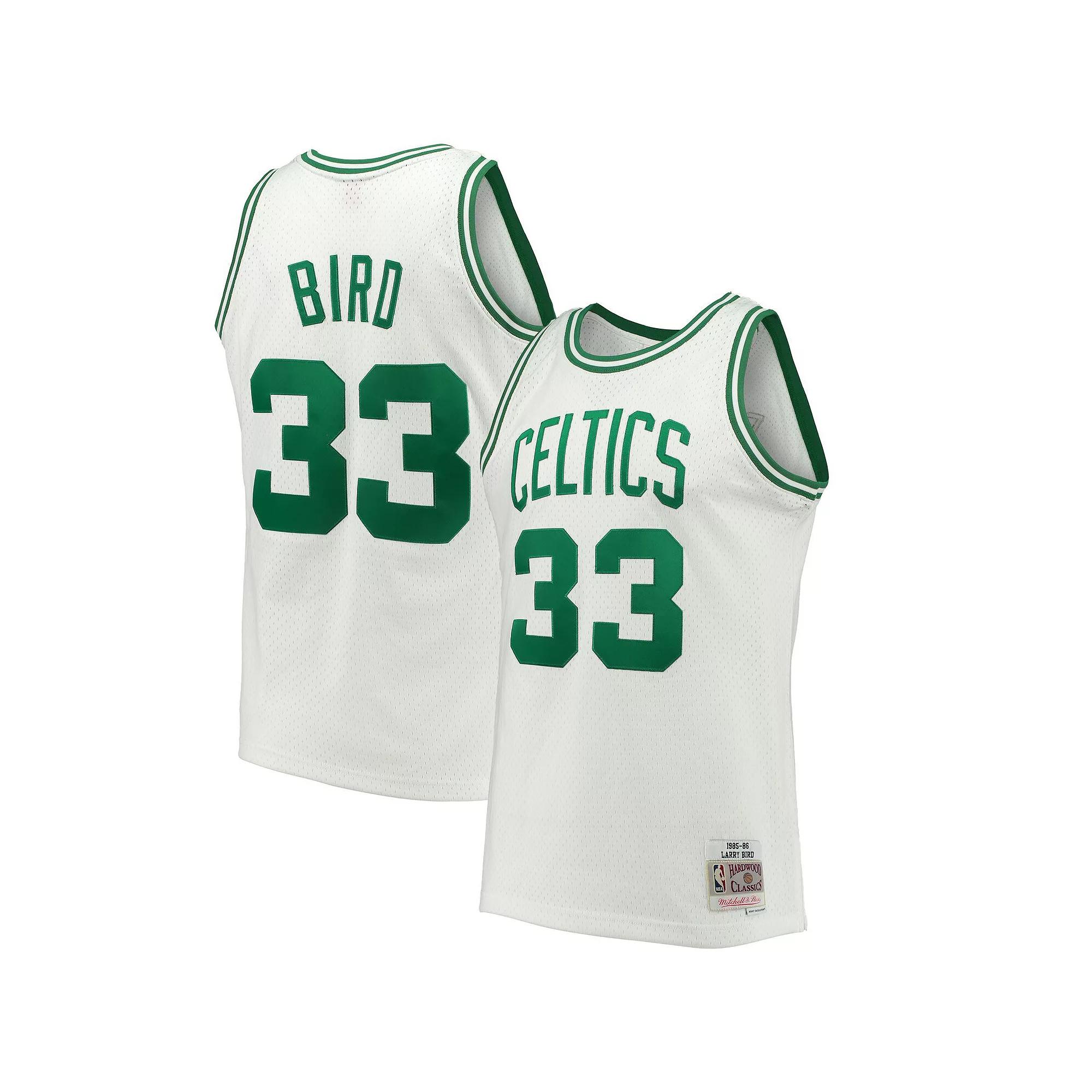 Men's Mitchell & Ness Larry Bird White Boston Celtics Hardwood Classics Swingman Jersey,  Product Image