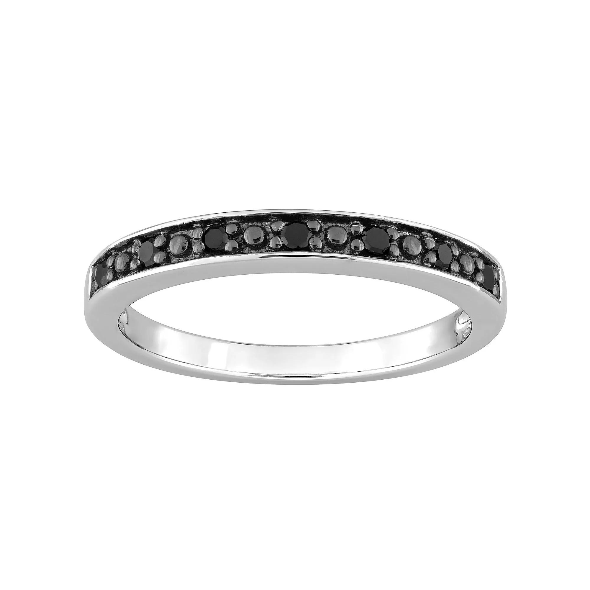 Stella Grace Sterling Silver 1/10 Carat T.W. Black Diamond Wedding Band, Women's, Size: 6.50 Product Image