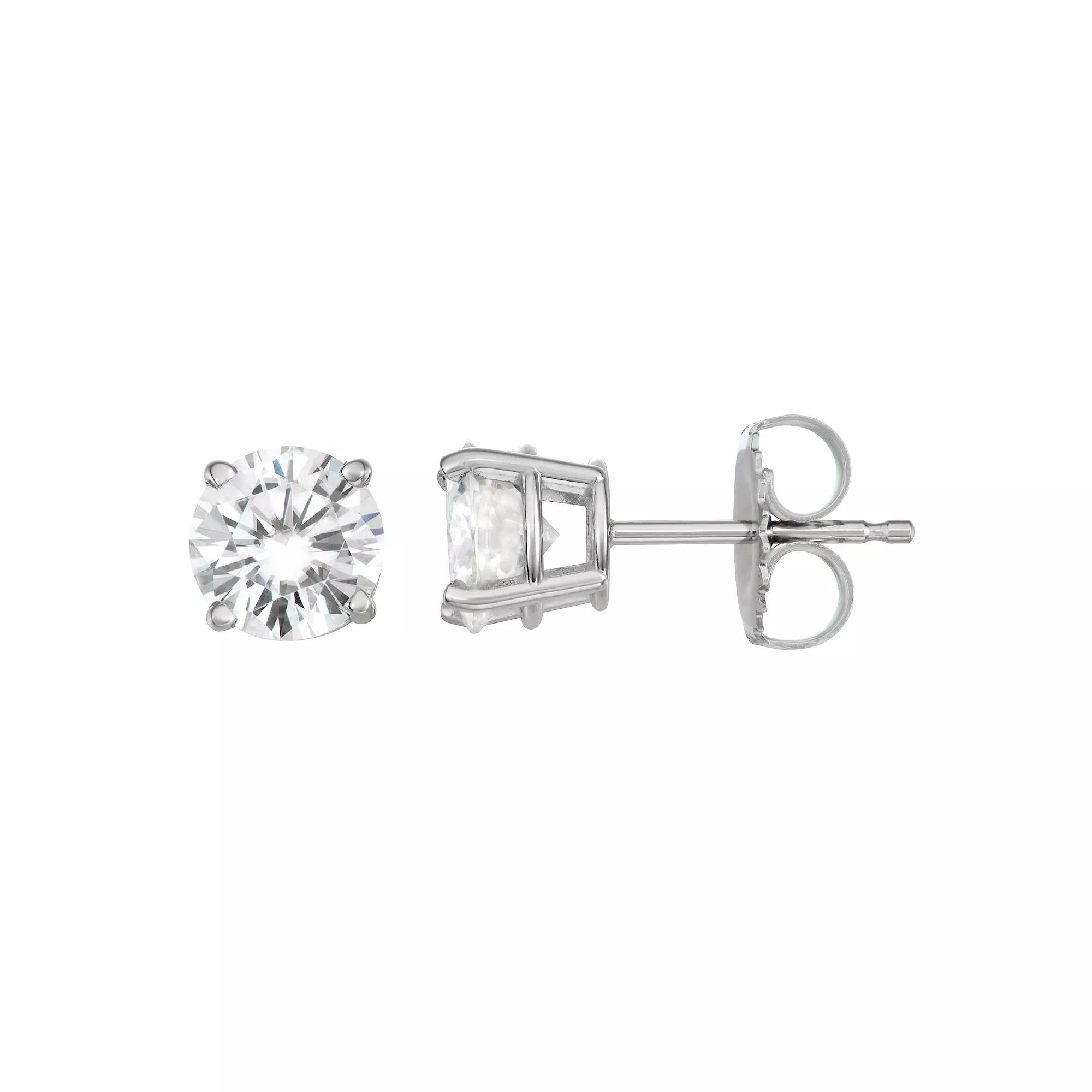 Charles & Colvard 14k White Gold 1 5/8 Carat T.W. Lab-Created Moissanite Stud Earrings, Women's Product Image