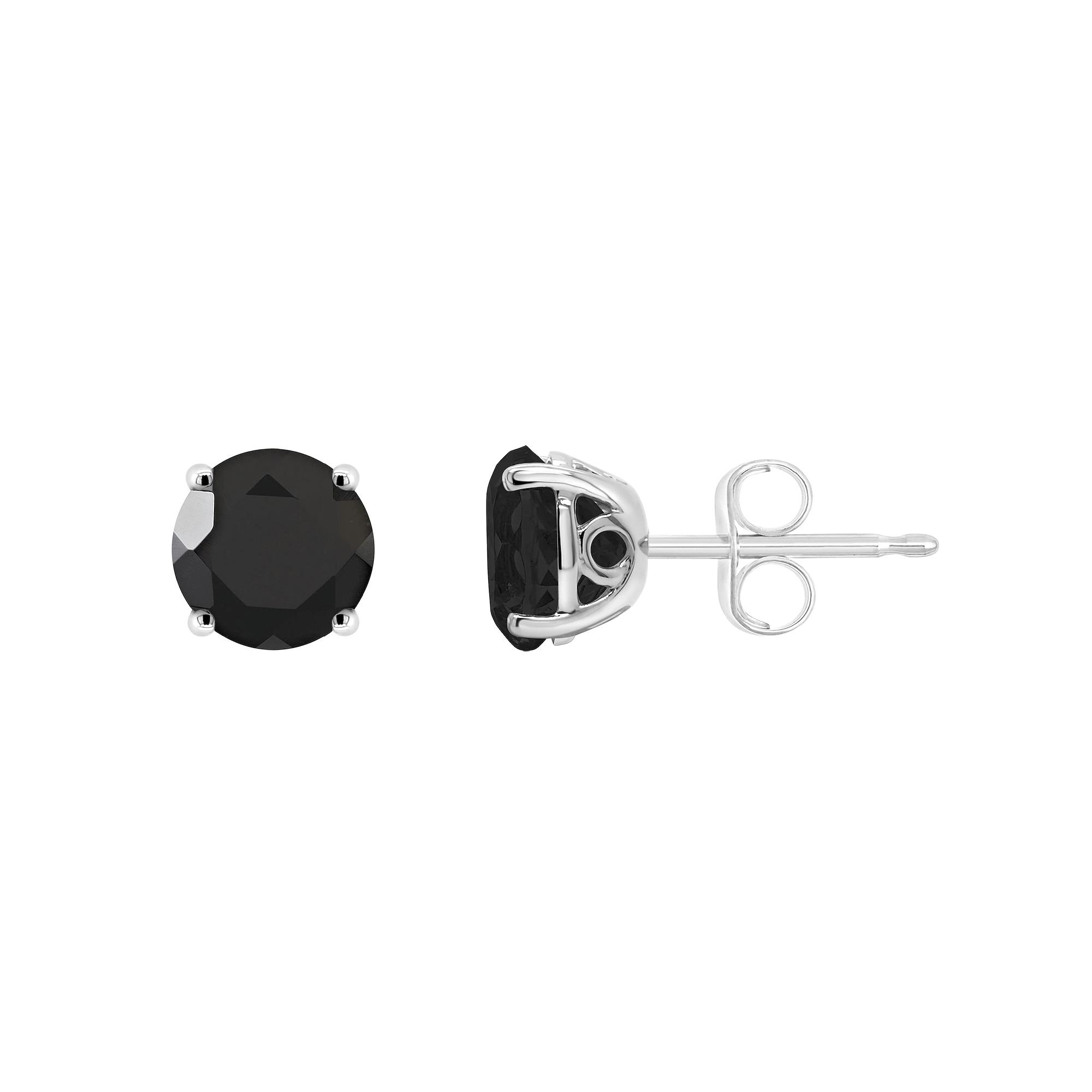 Alyson Layne Sterling Silver Round Onyx Stud Earrings, Women's Product Image