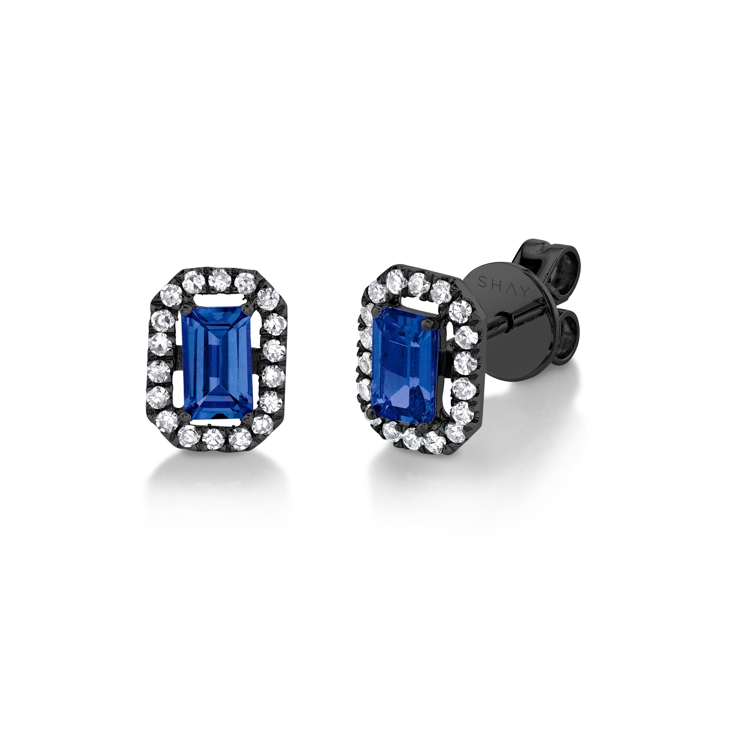 MINI ME DIAMOND HALO BLUE SAPPHIRE STUDS Kids Product Image