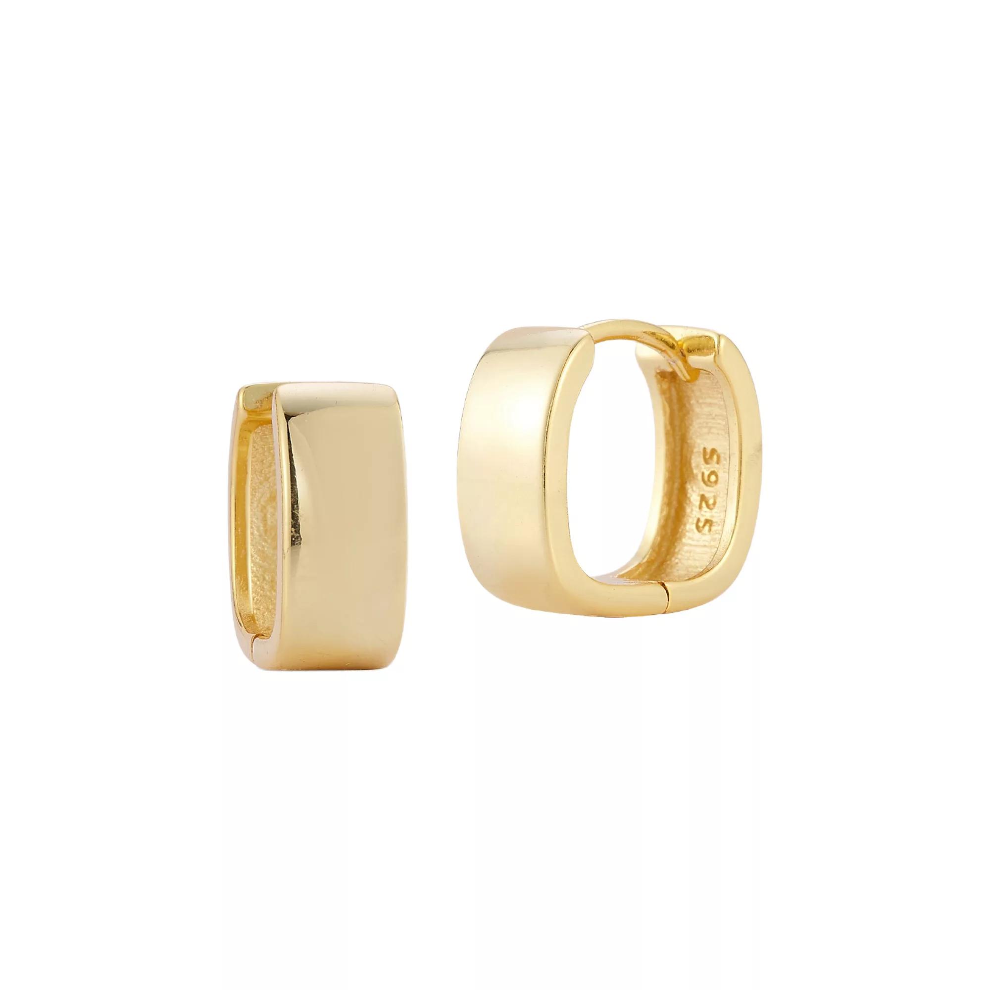 Sunkissed Sterling Square Bold Huggie Hoop Earrings, Women's, Gold Tone Product Image