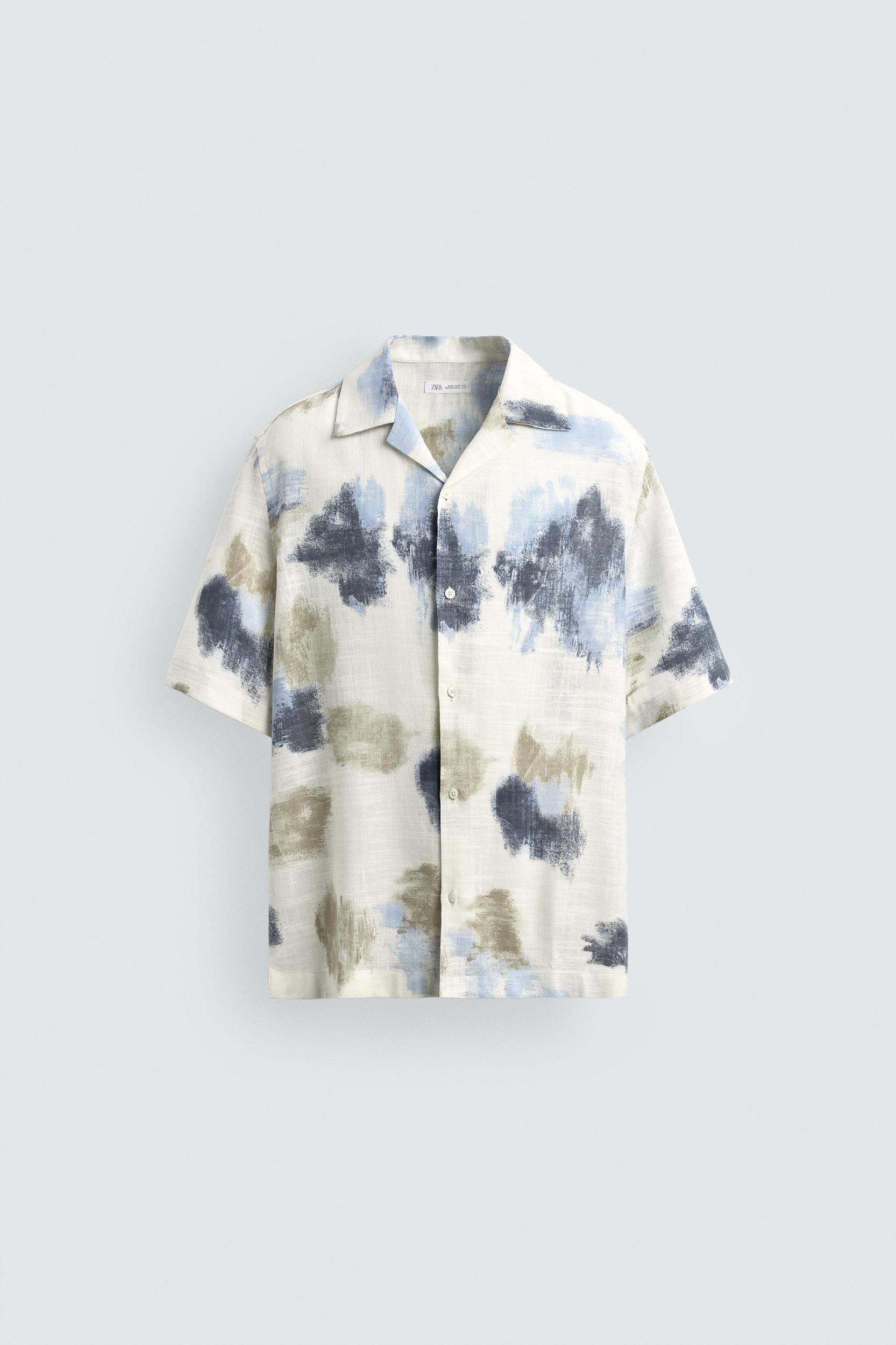 FLOWY ABSTRACT PRINT SHIRT Product Image