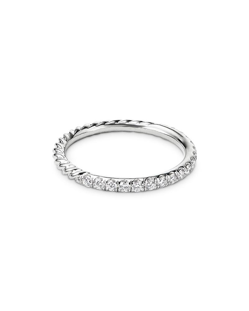 Womens Cable Collectibles Stack Ring in 18K White Gold Product Image