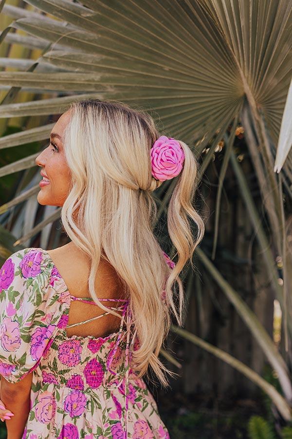 Lush Blooms Hair Claw Clip In Pink Product Image