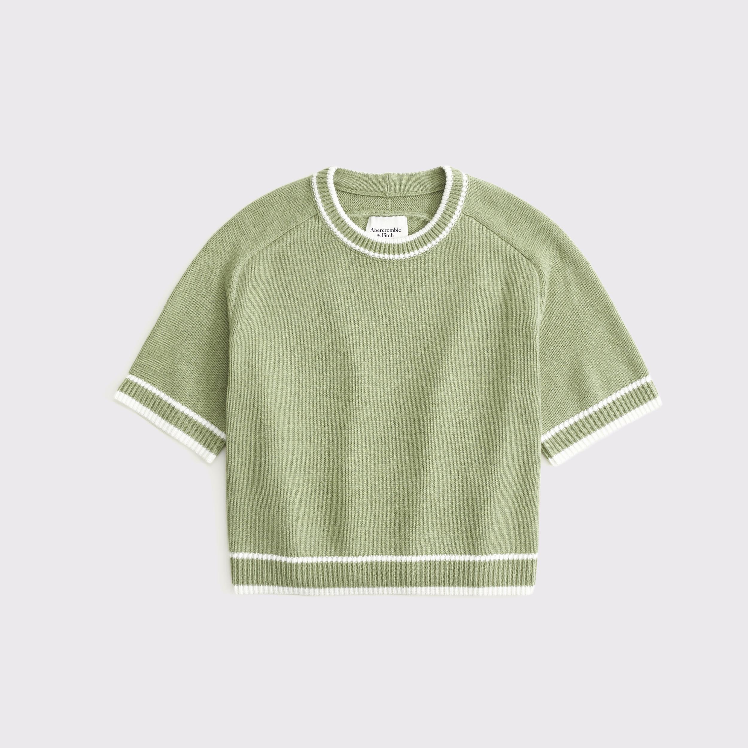 The A&F Madeline Textural Crew Sweater Tee Product Image