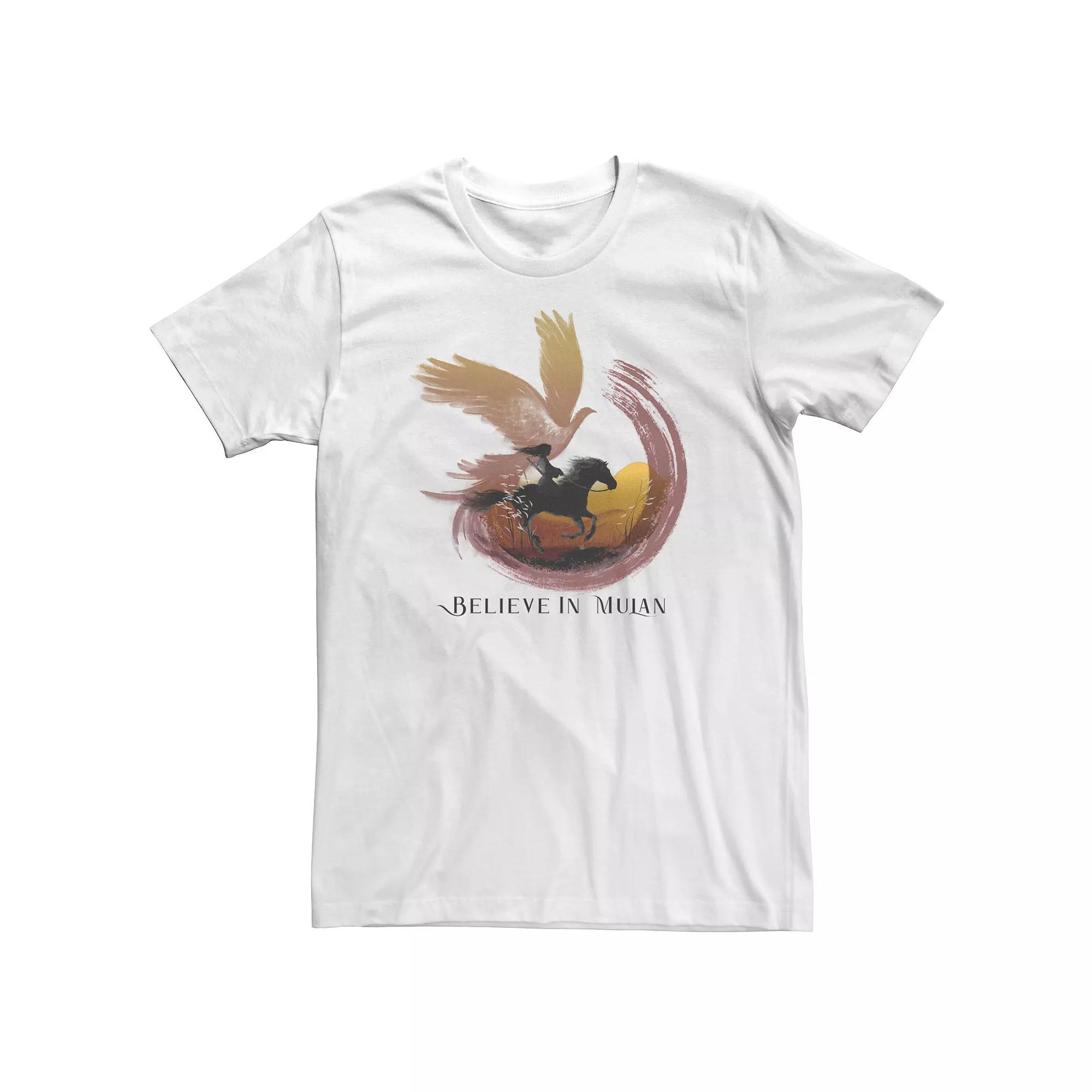 Big & Tall Mulan Live Action Believe In Mulan Water Color Collage Tee, Men's, Size: 3XL Tall, White Product Image