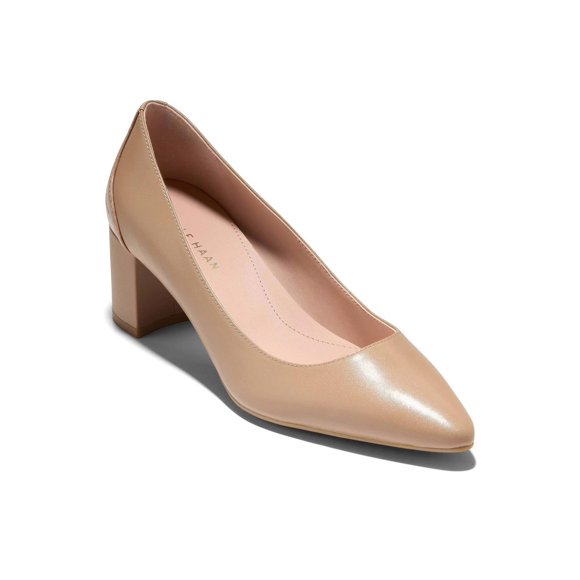 Cole Haan Carlotta Women's Leather Block Heel Pumps, Size: 6.5, Ch Tuscan Brown Product Image