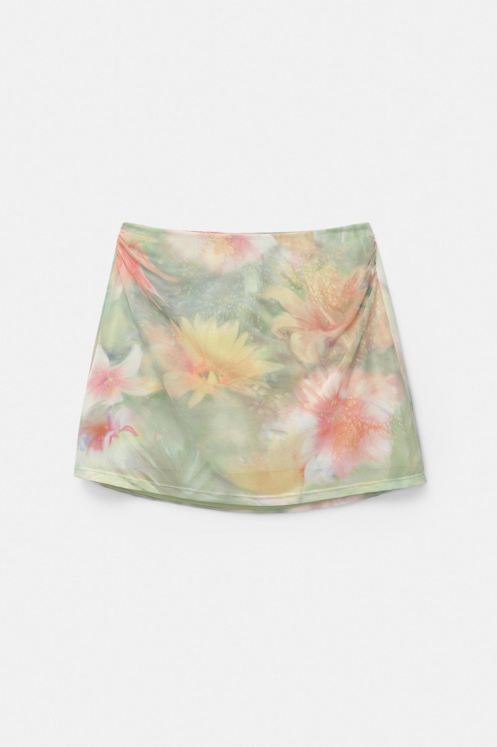 Printed tulle mini skirt Product Image